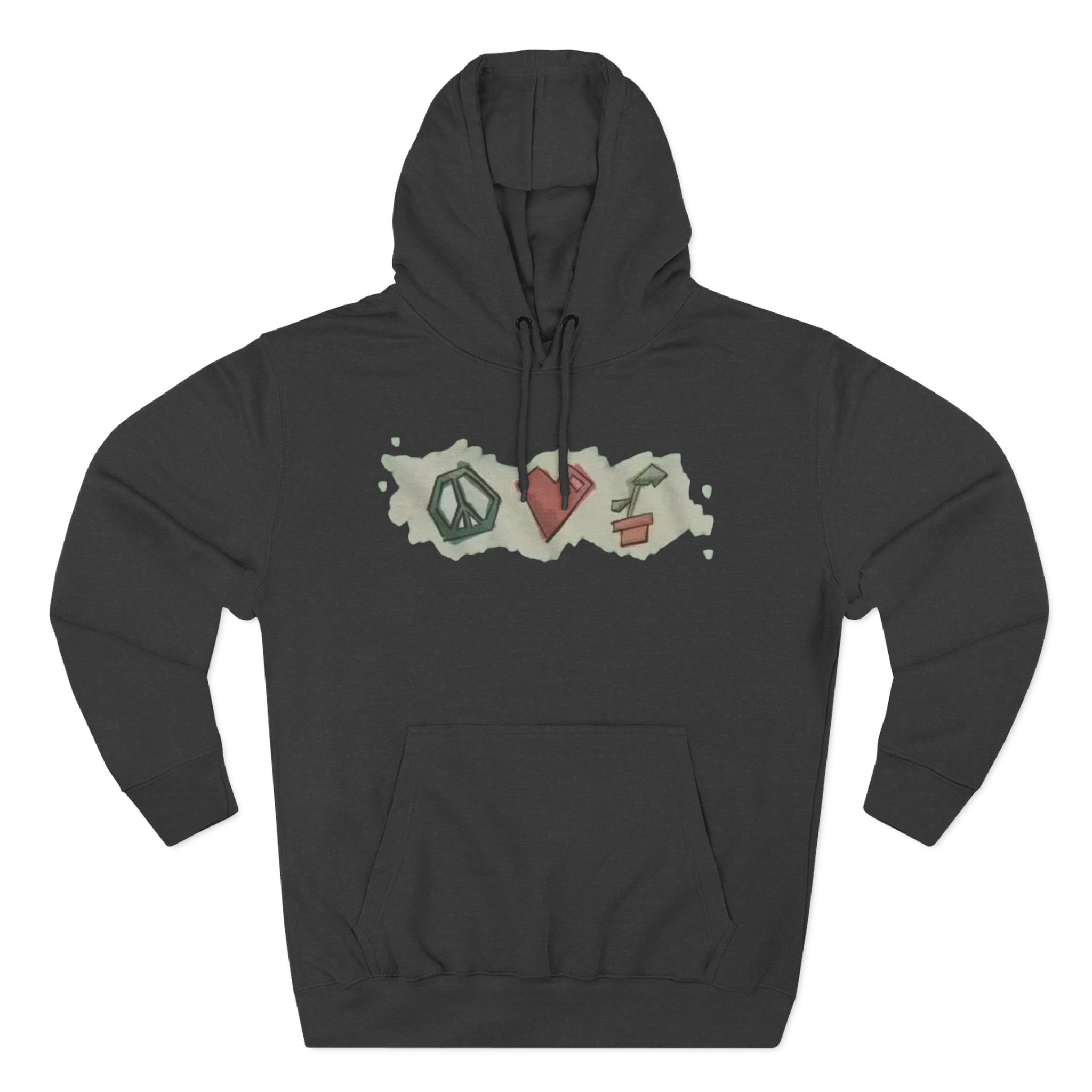 Mumbo Jumbo Peace, Love and Plants Three-Panel Fleece Hoodie