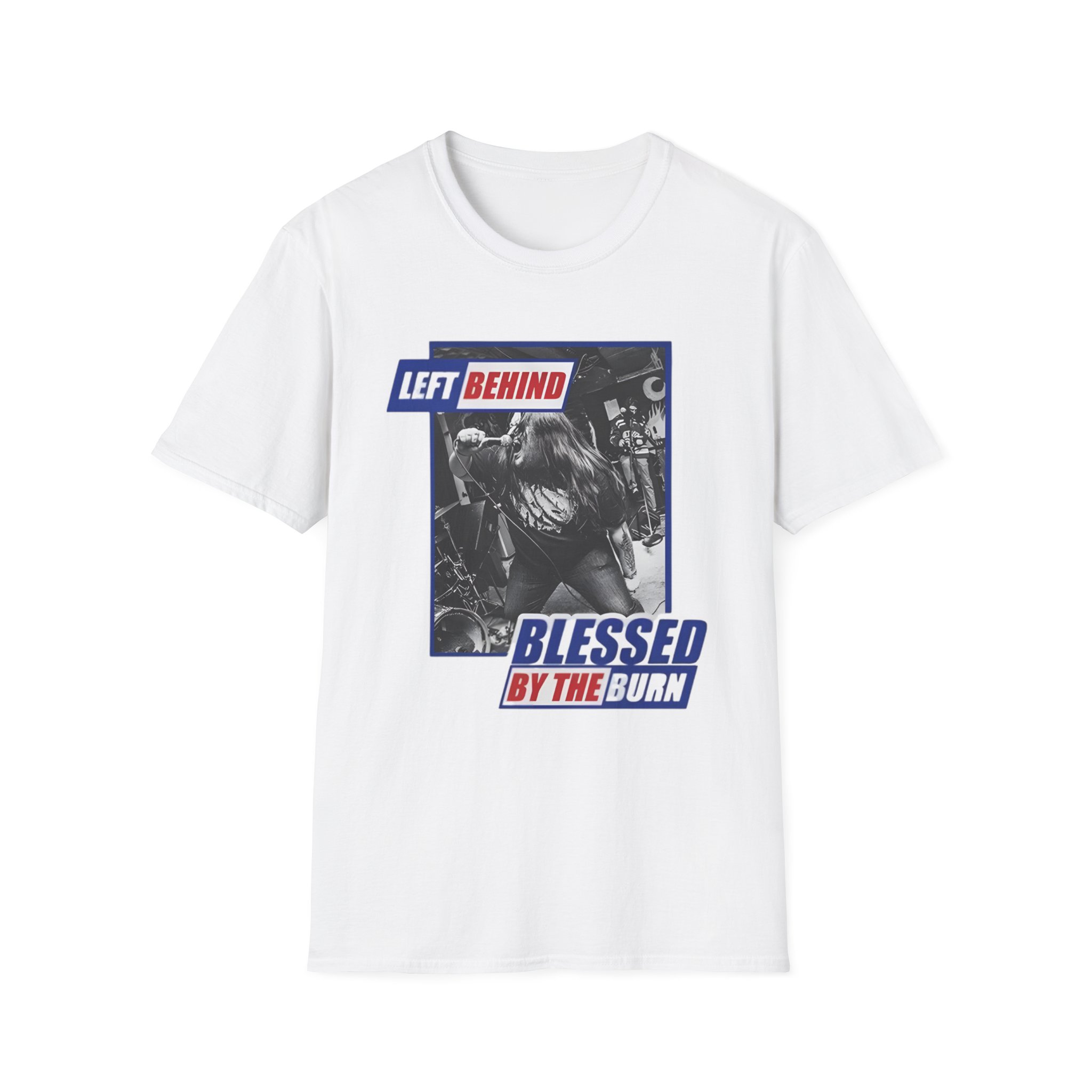 Left Behind Blessed By The Burn Unisex Softstyle T-Shirt