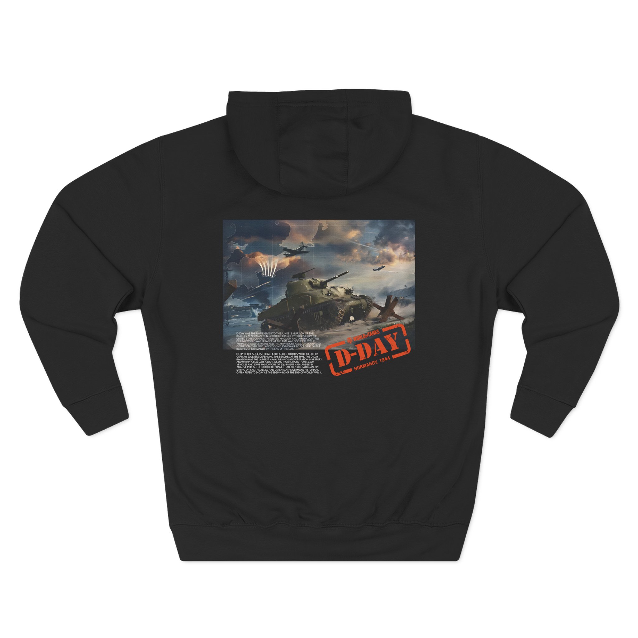 World of Tank Wot D-day Three-Panel Fleece Hoodie