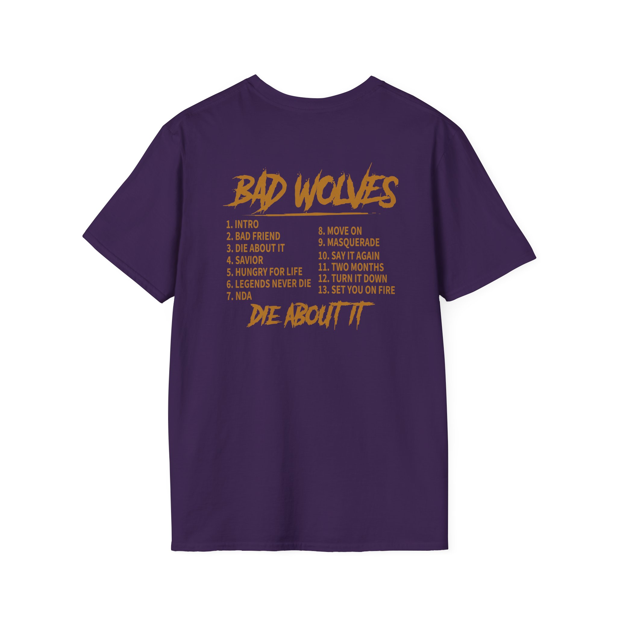 Bad Wolves Die About It Tracklist Unisex Softstyle T-Shirt