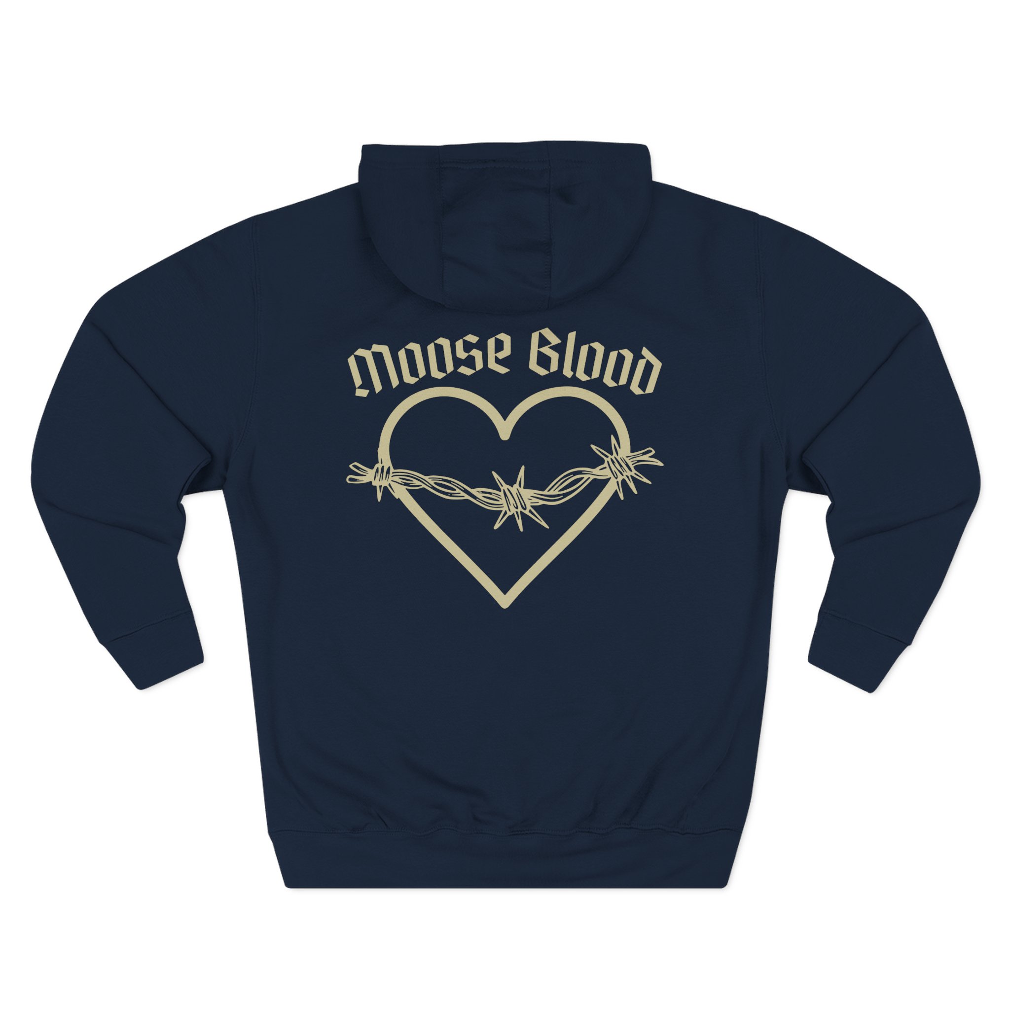 Moose Blood Barbed Wire Heart Three-Panel Fleece Hoodie