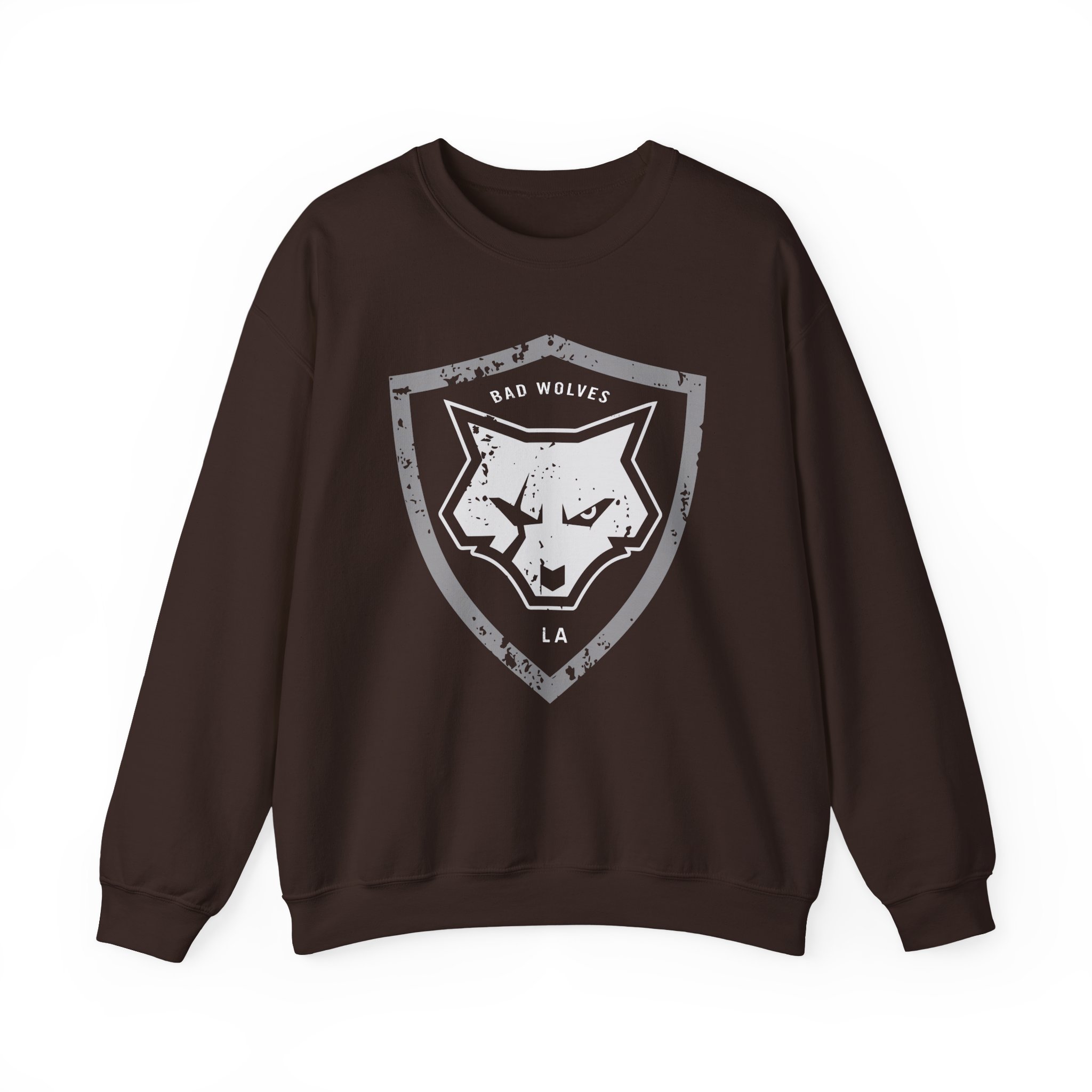 Bad Wolves Distressed Shield Unisex Heavy Blendâ„¢ Crewneck Sweatshirt