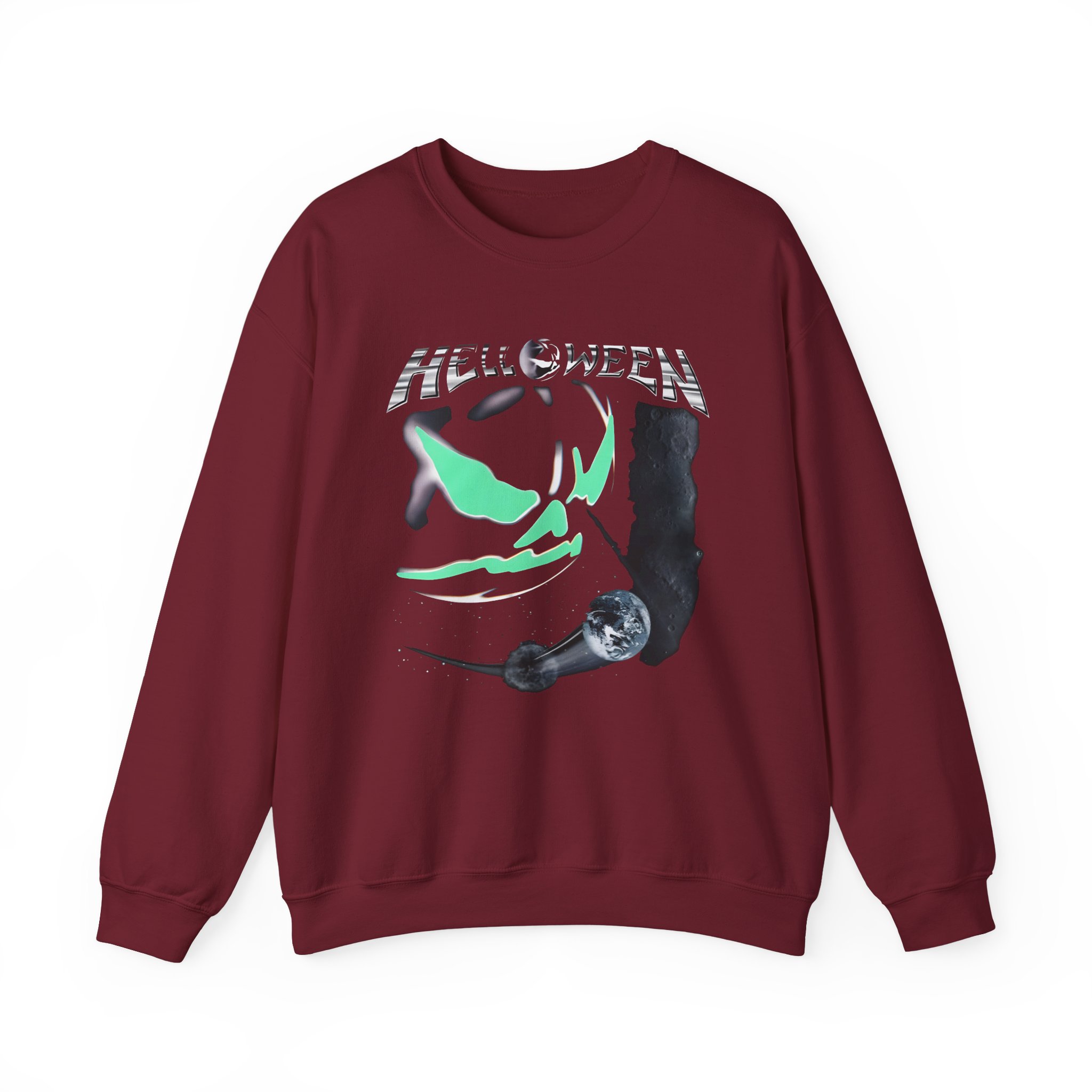 Helloween the Dark Ride Glow in the Dark Unisex Heavy Blendâ„¢ Crewneck Sweatshirt