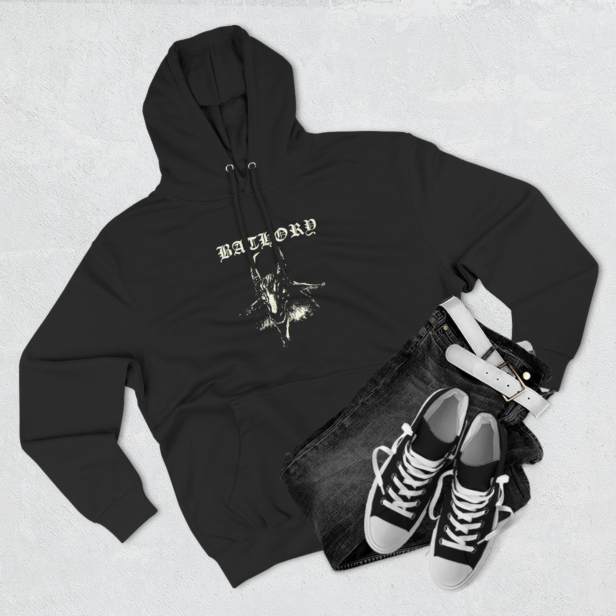 Bathory Goat Three-panel Fleece Hoodie