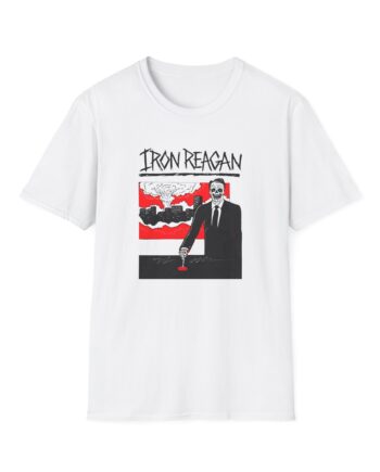 Iron Reagan Finger On The Button Unisex Softstyle T-Shirt