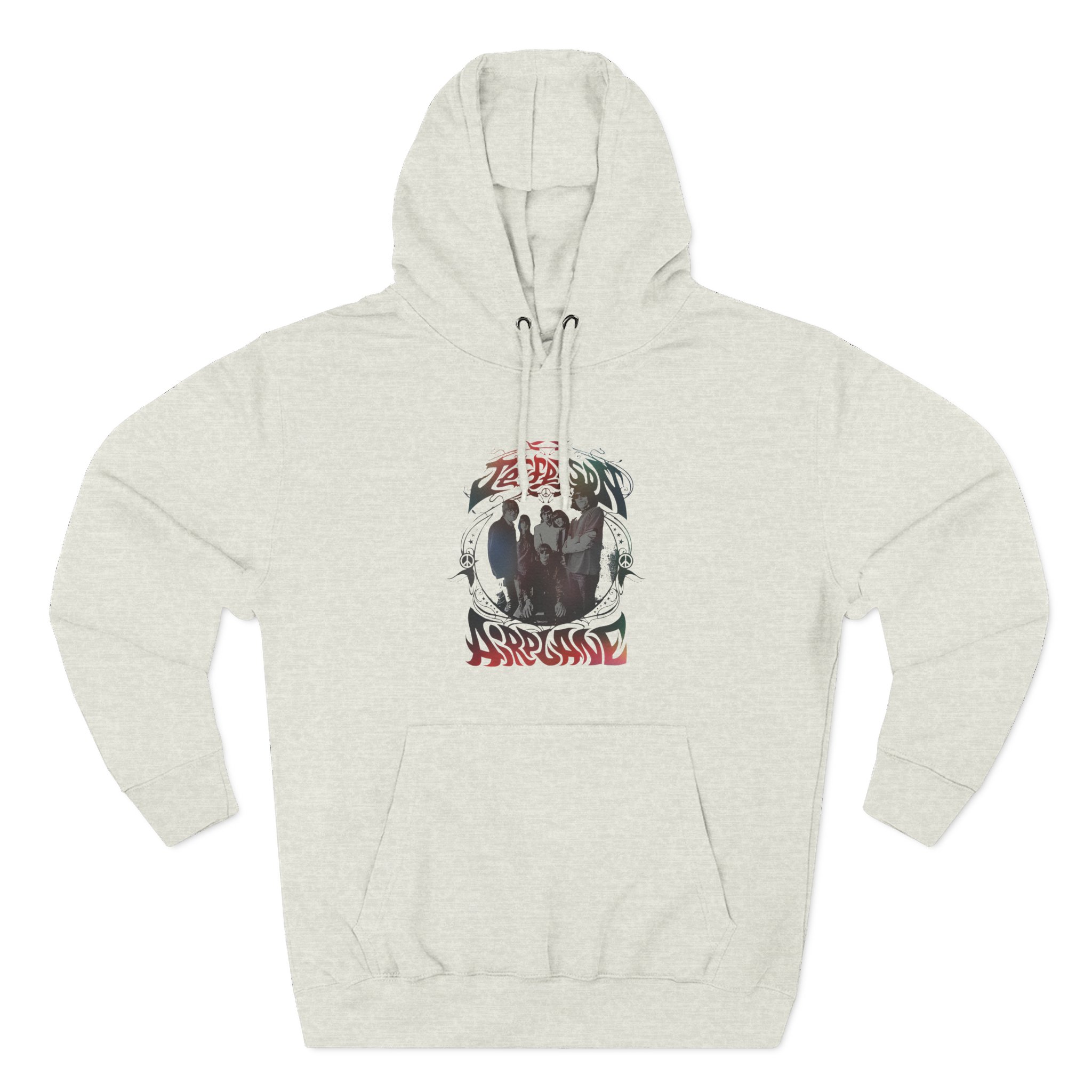 Jefferson Airplane Rainbow Band Photo Three-Panel Fleece Hoodie