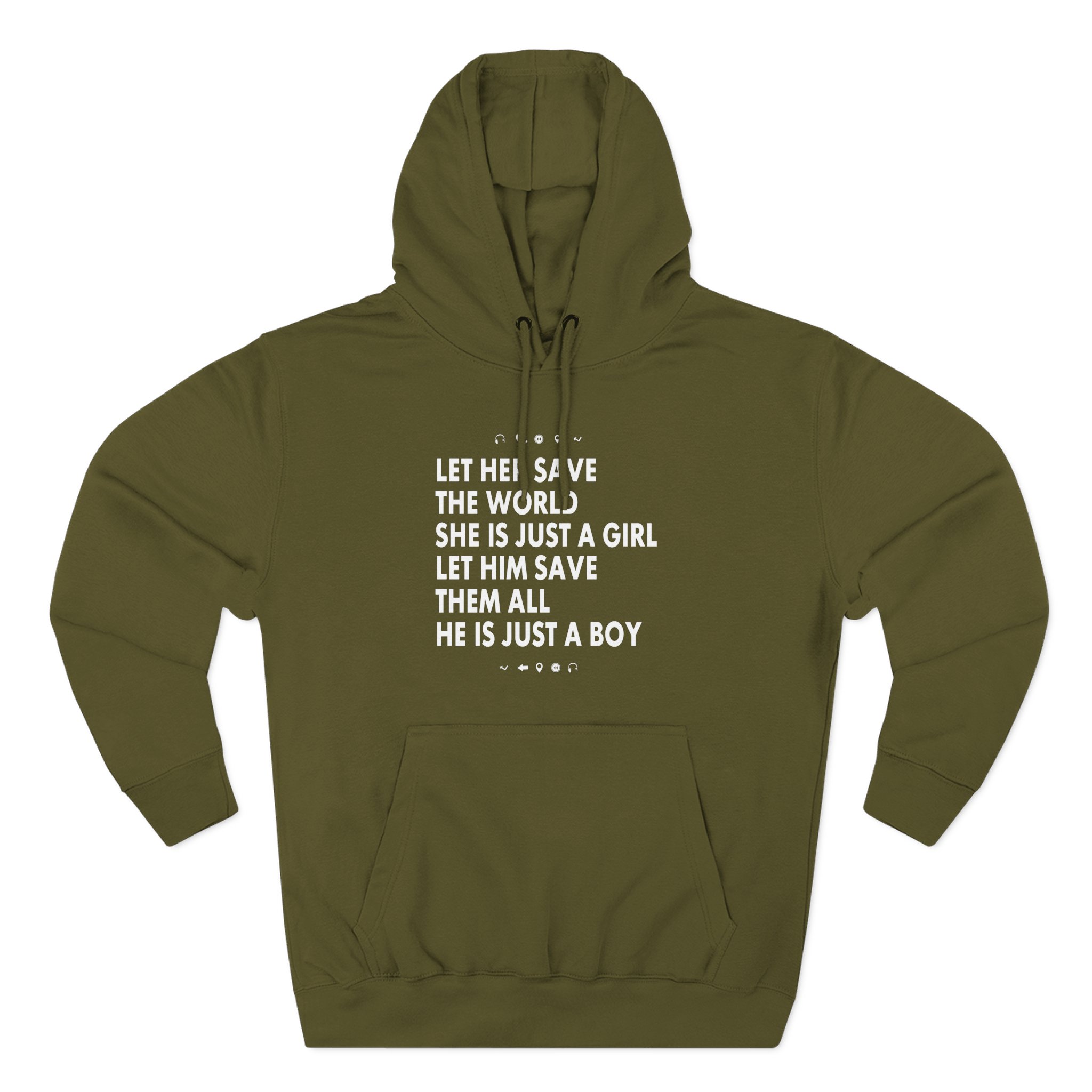 Aurora Let Her Save the World She is Just a Girl Let Him Save Them All He is Just a Boy Three-Panel Fleece Hoodie