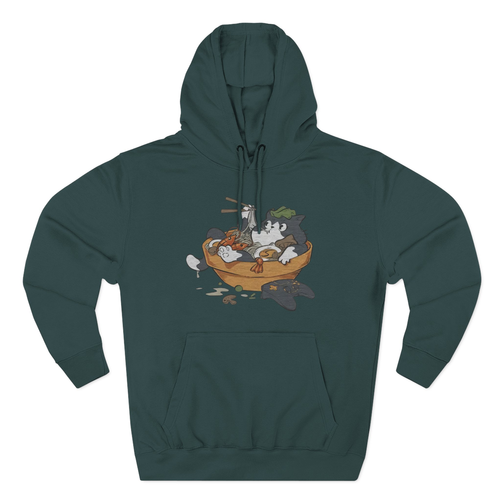 Lirik Ramen Cat Three-Panel Fleece Hoodie