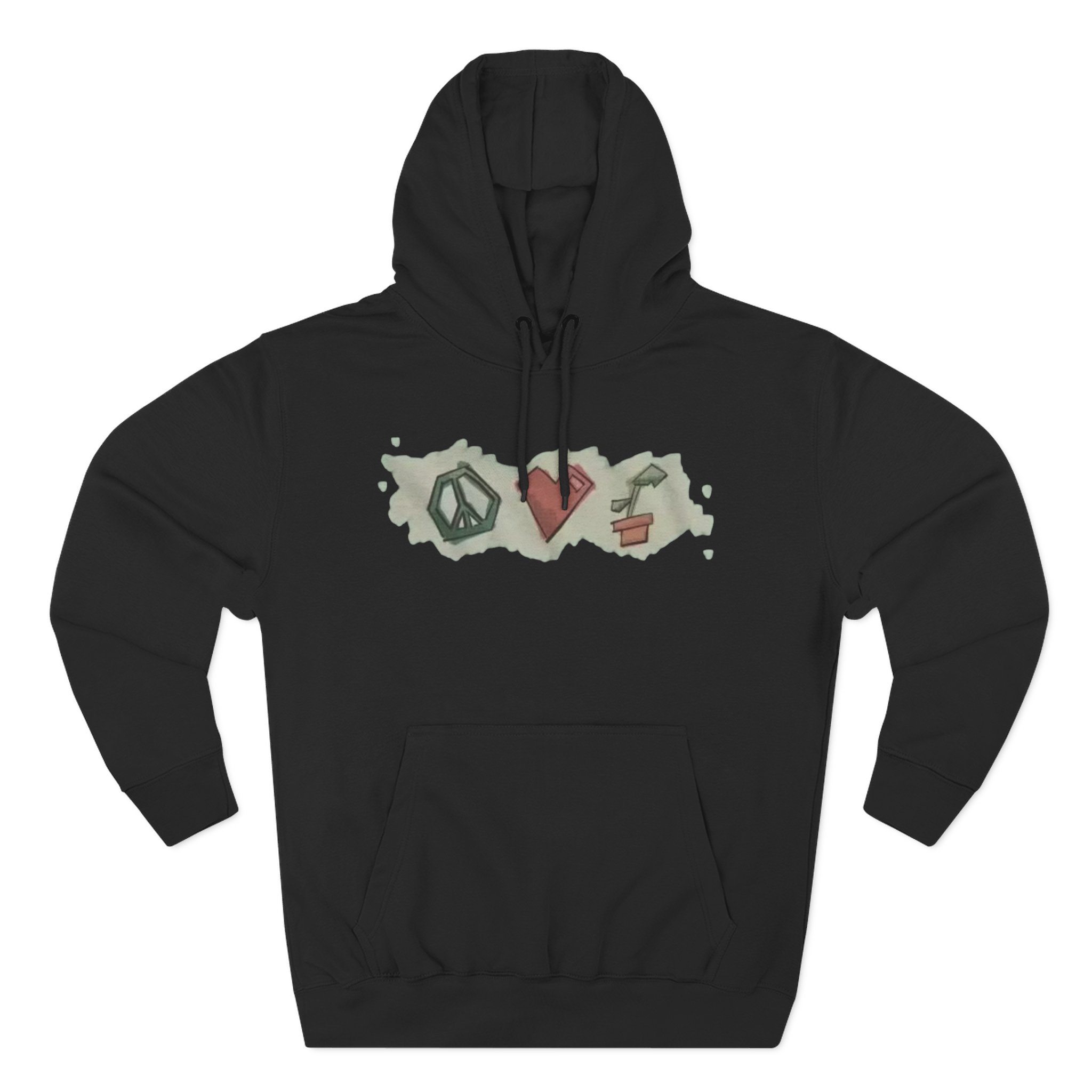 Mumbo Jumbo Peace, Love and Plants Three-Panel Fleece Hoodie