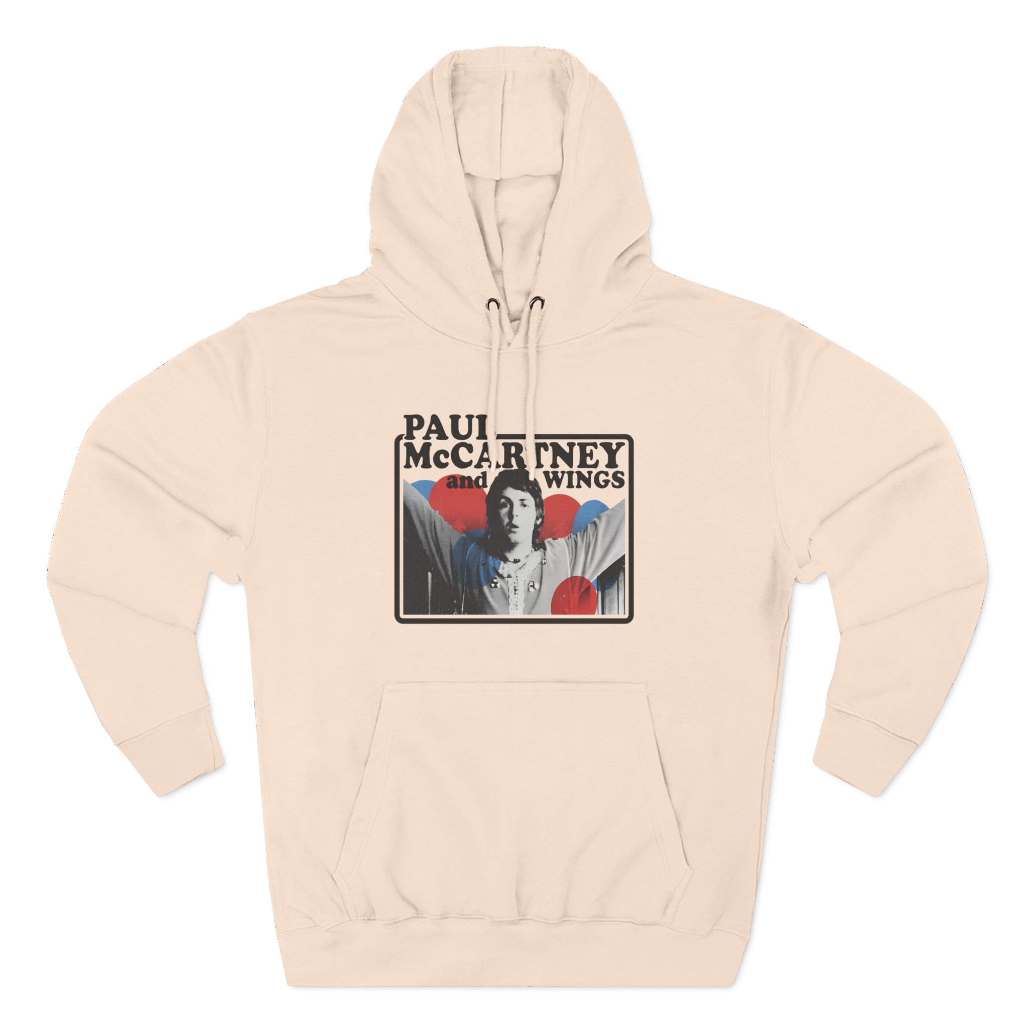 Wings Red Rose Three-Panel Fleece Hoodie
