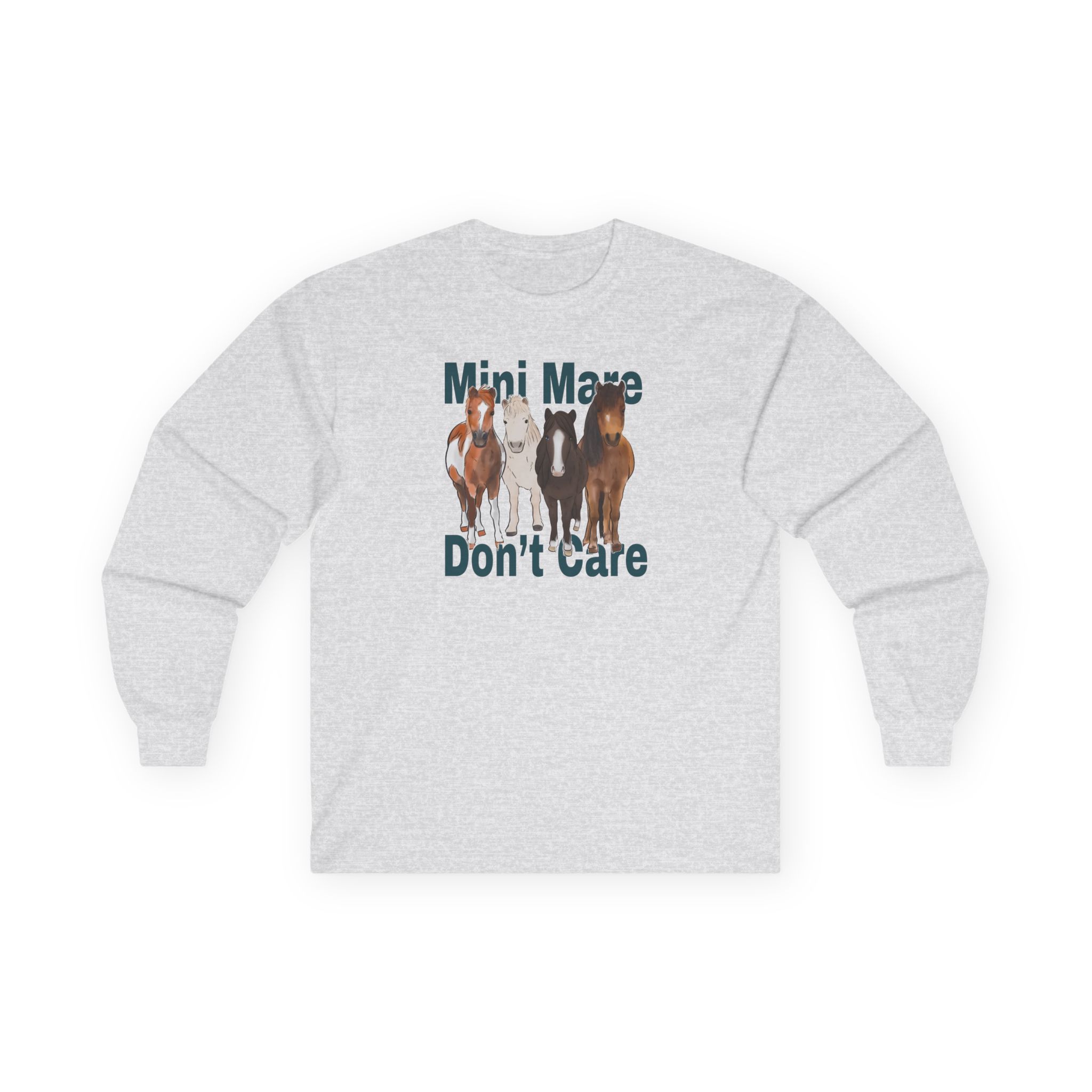 Katie Van Slyke Mini Mare Don't Care Unisex Ultra Cotton Long Sleeve Tee
