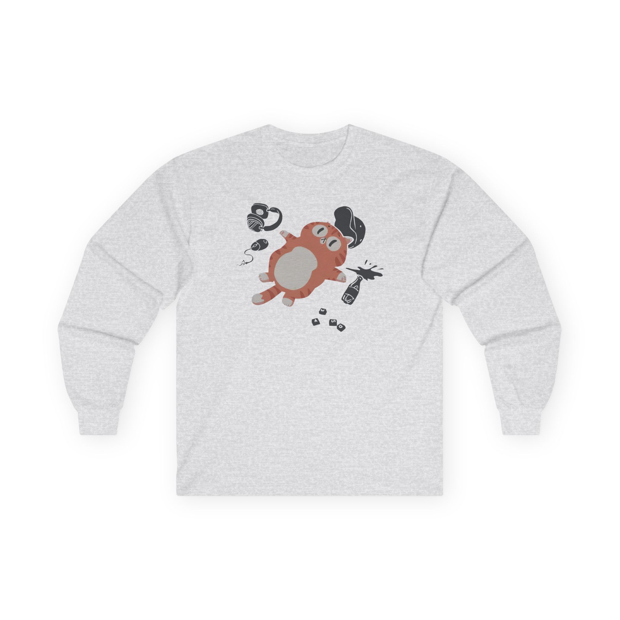 Lirik Gamed Out Cat Unisex Ultra Cotton Long Sleeve Tee