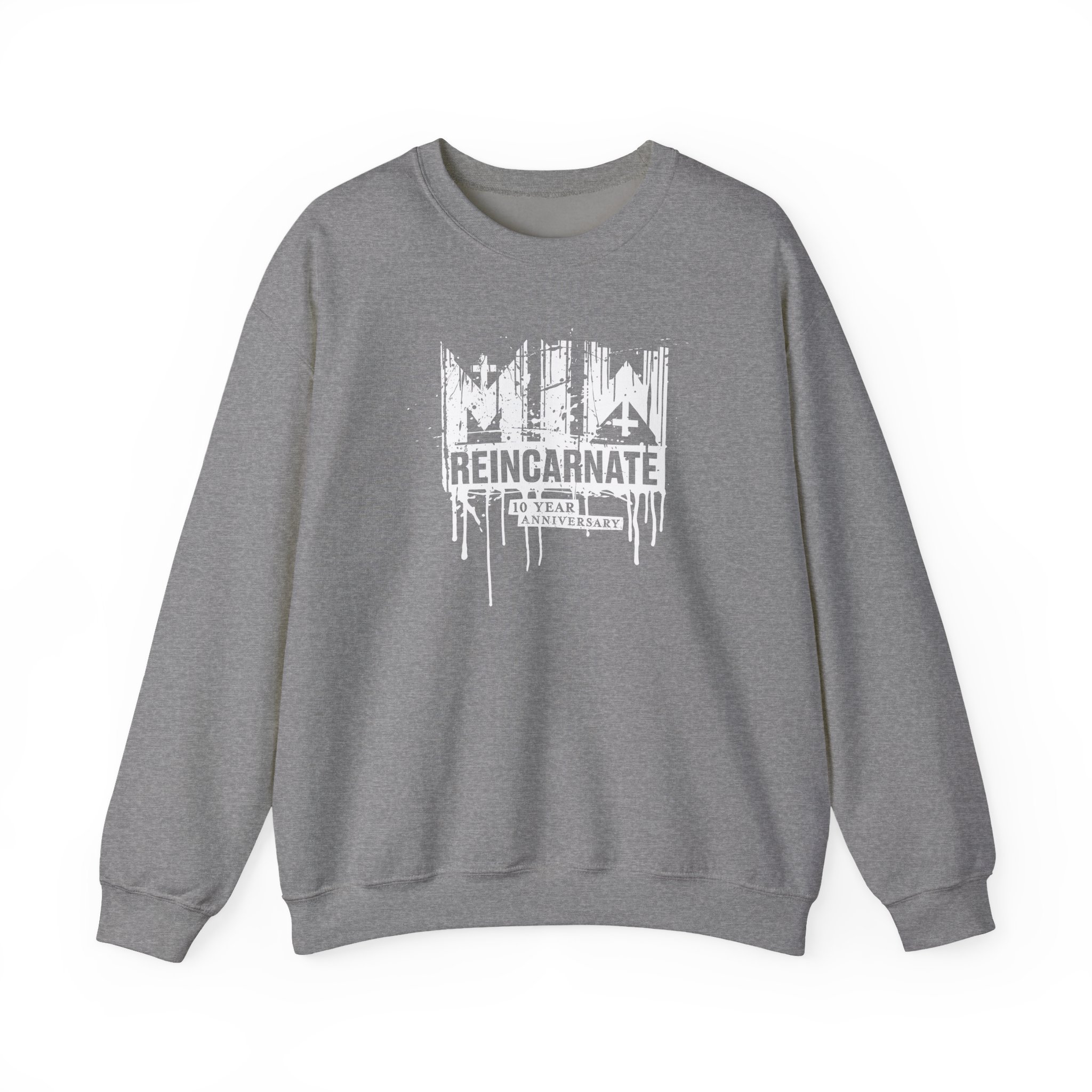 Motionless in White Reincarnate 10 Year Drip Logo Unisex Heavy Blendâ„¢ Crewneck Sweatshirt