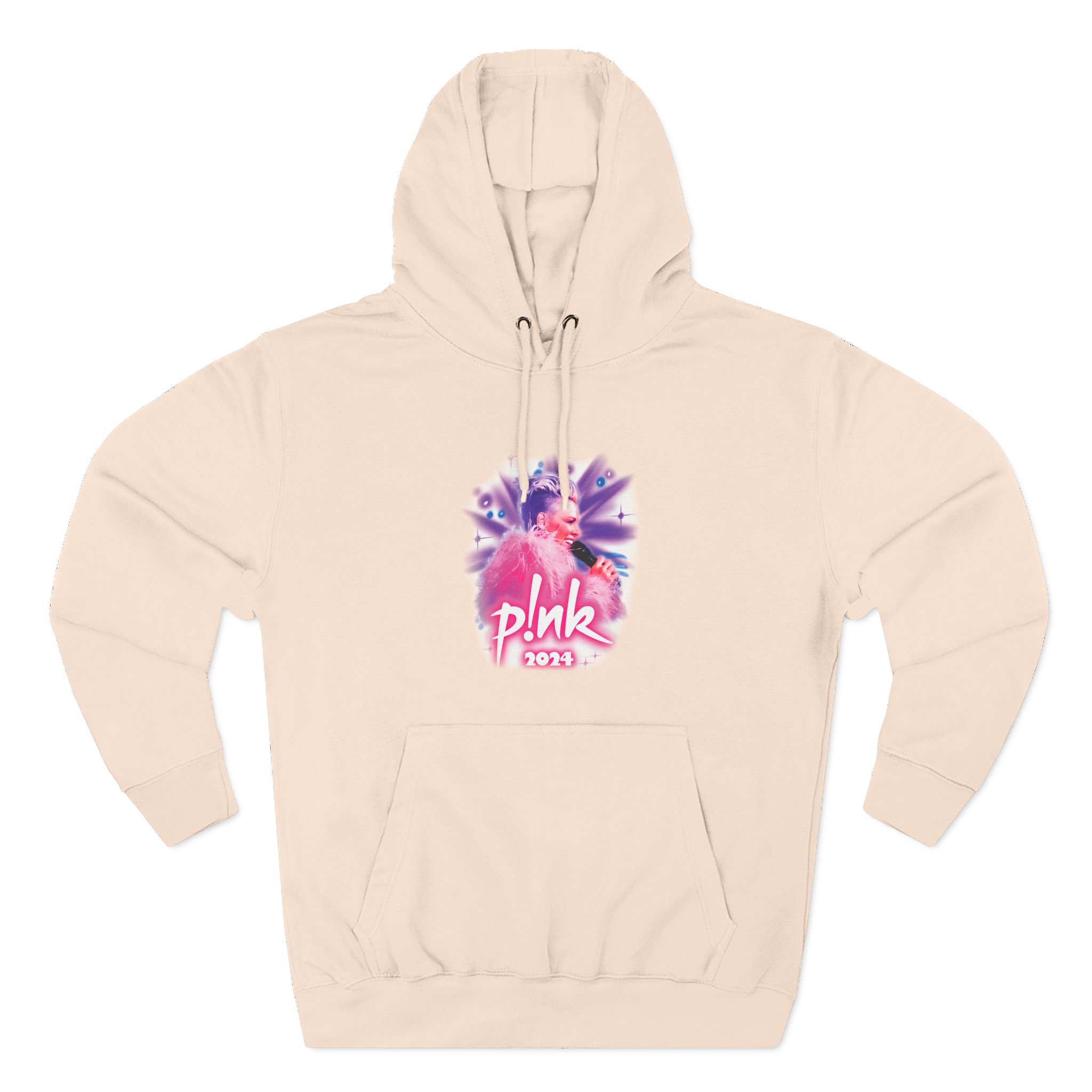 Pink Airbrushed 2024 Three-Panel Fleece Hoodie
