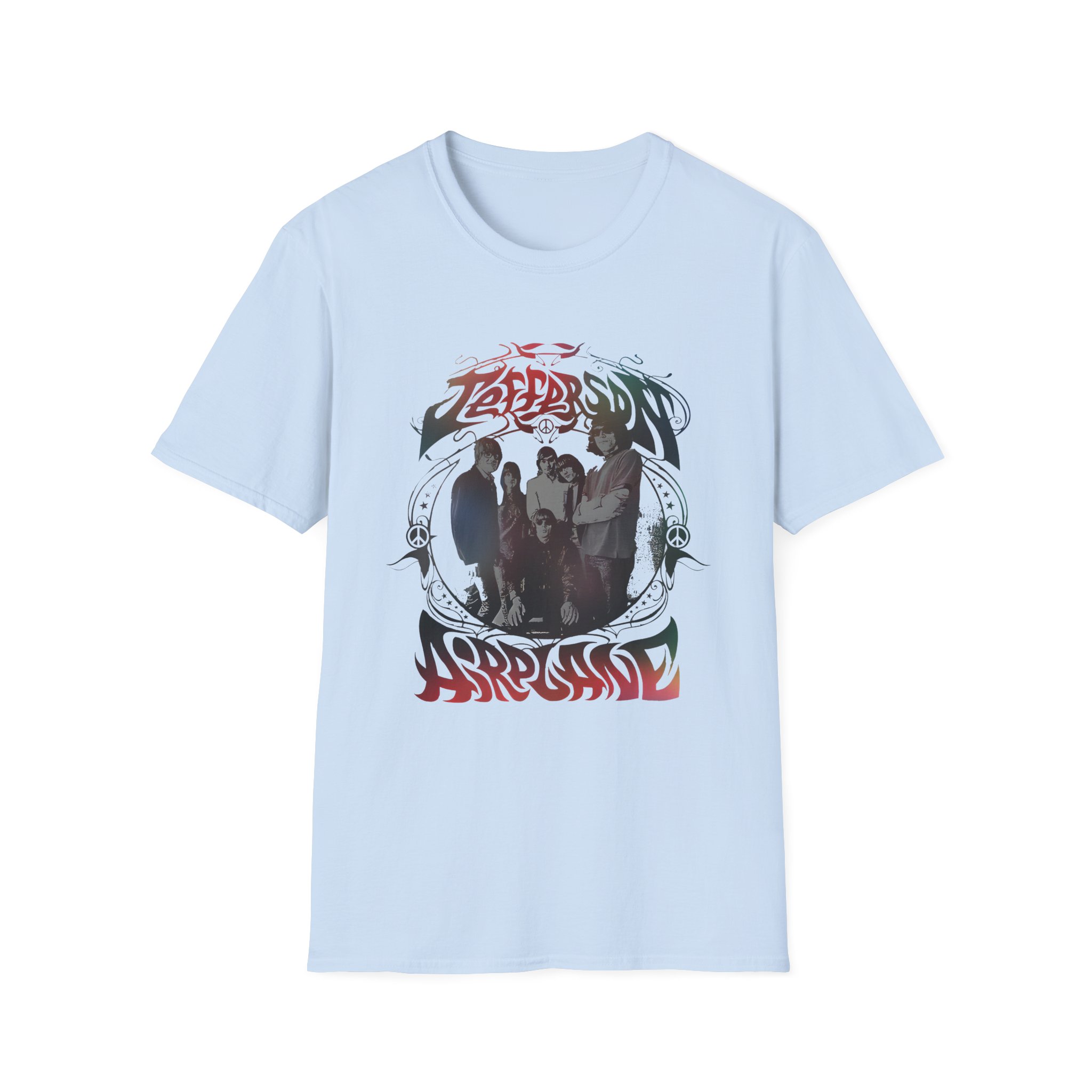 Jefferson Airplane Rainbow Band Photo Unisex Softstyle T-Shirt