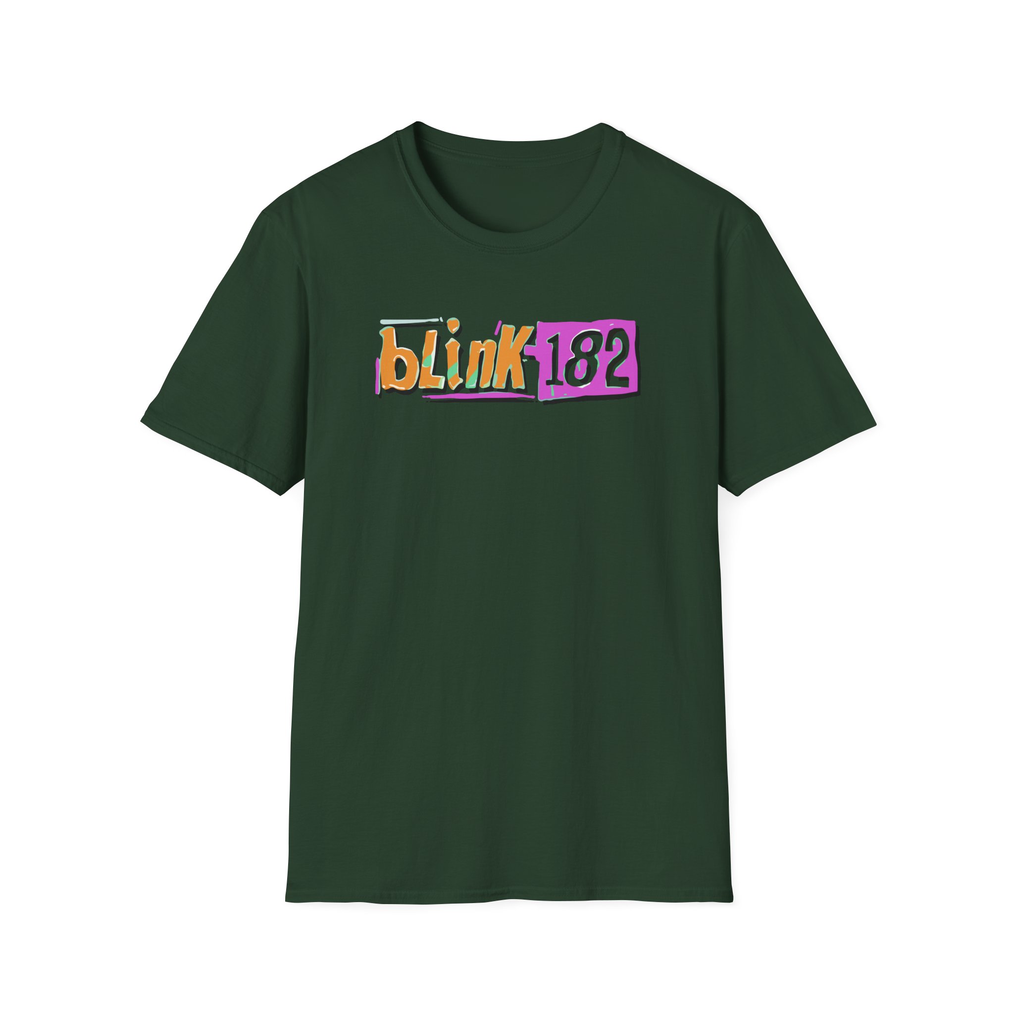 Blink 182 Logo Green Unisex Softstyle T-Shirt