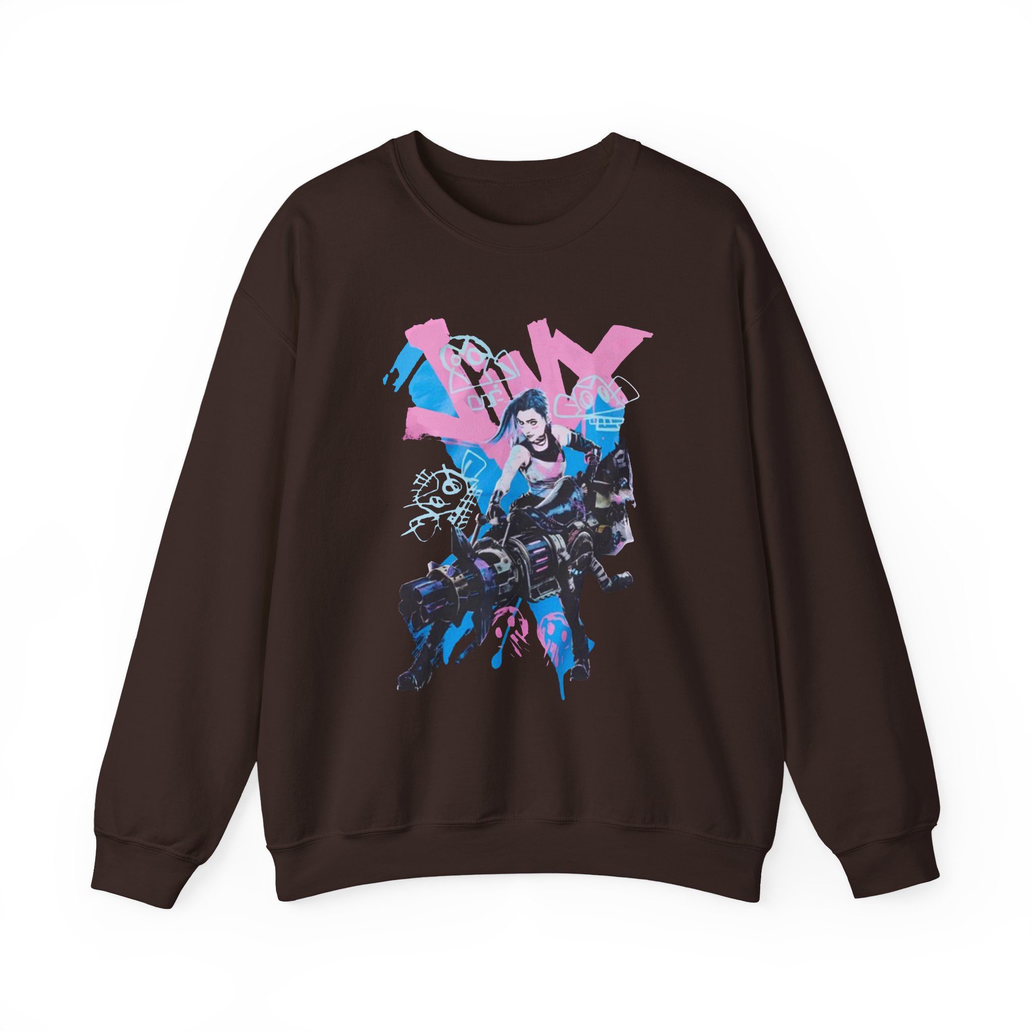Jinx Arcane Graffiti Jumbo Unisex Heavy Blendâ„¢ Crewneck Sweatshirt
