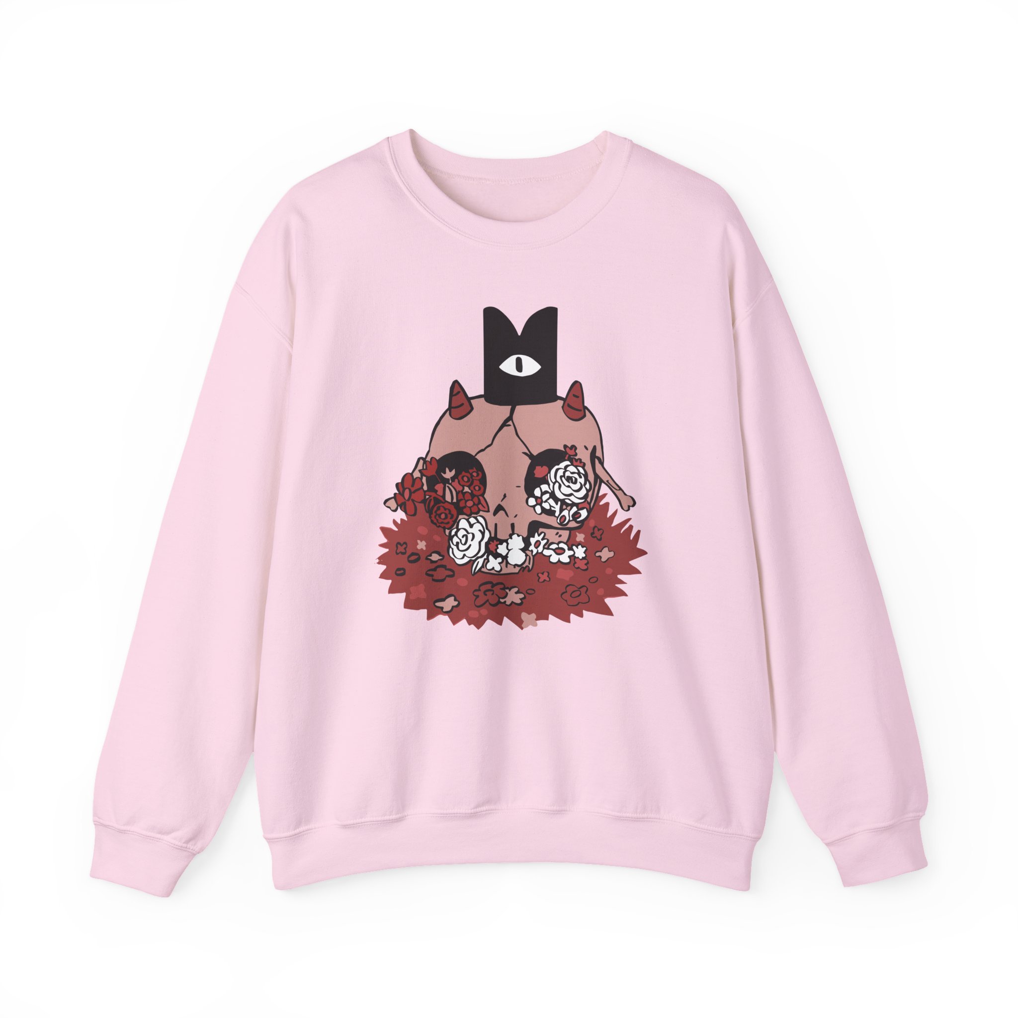 Cult of the Lamb Floral Skull Unisex Heavy Blendâ„¢ Crewneck Sweatshirt