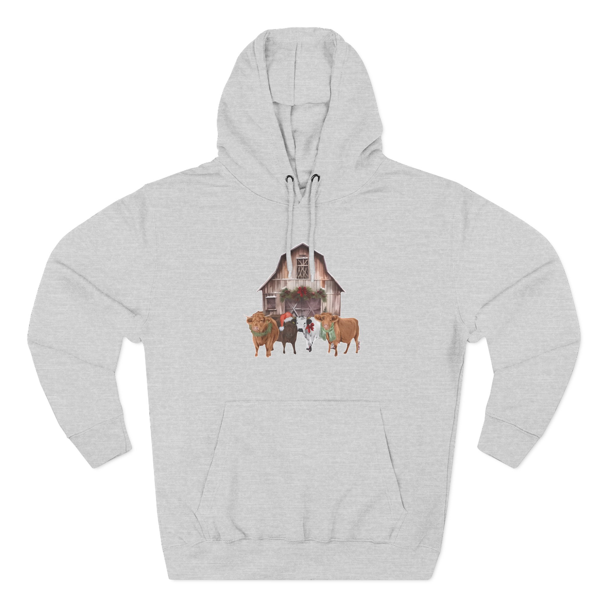 Katie Van Slyke Christmas Cows Three-Panel Fleece Hoodie