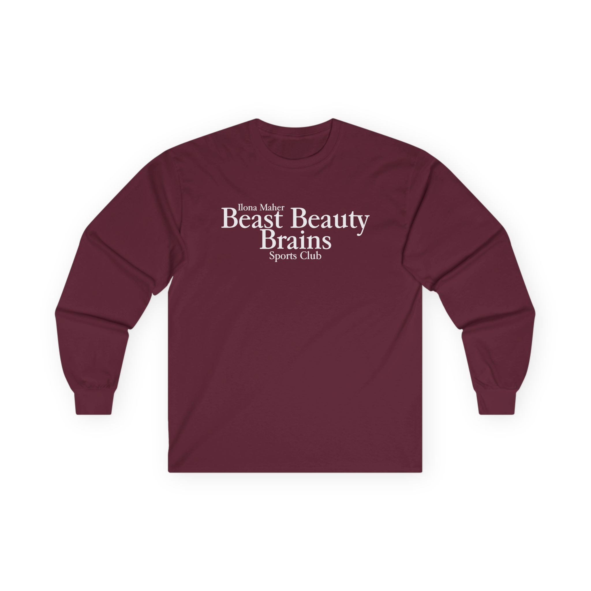 Ilona Maher Beast Beauty Brains Sports Club Unisex Ultra Cotton Long Sleeve Tee
