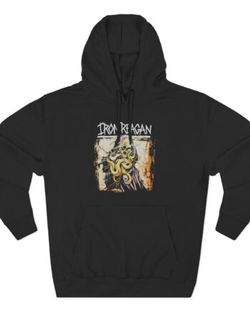 Iron Reagan Tentacle Skull Three-Panel Fleece Hoodie