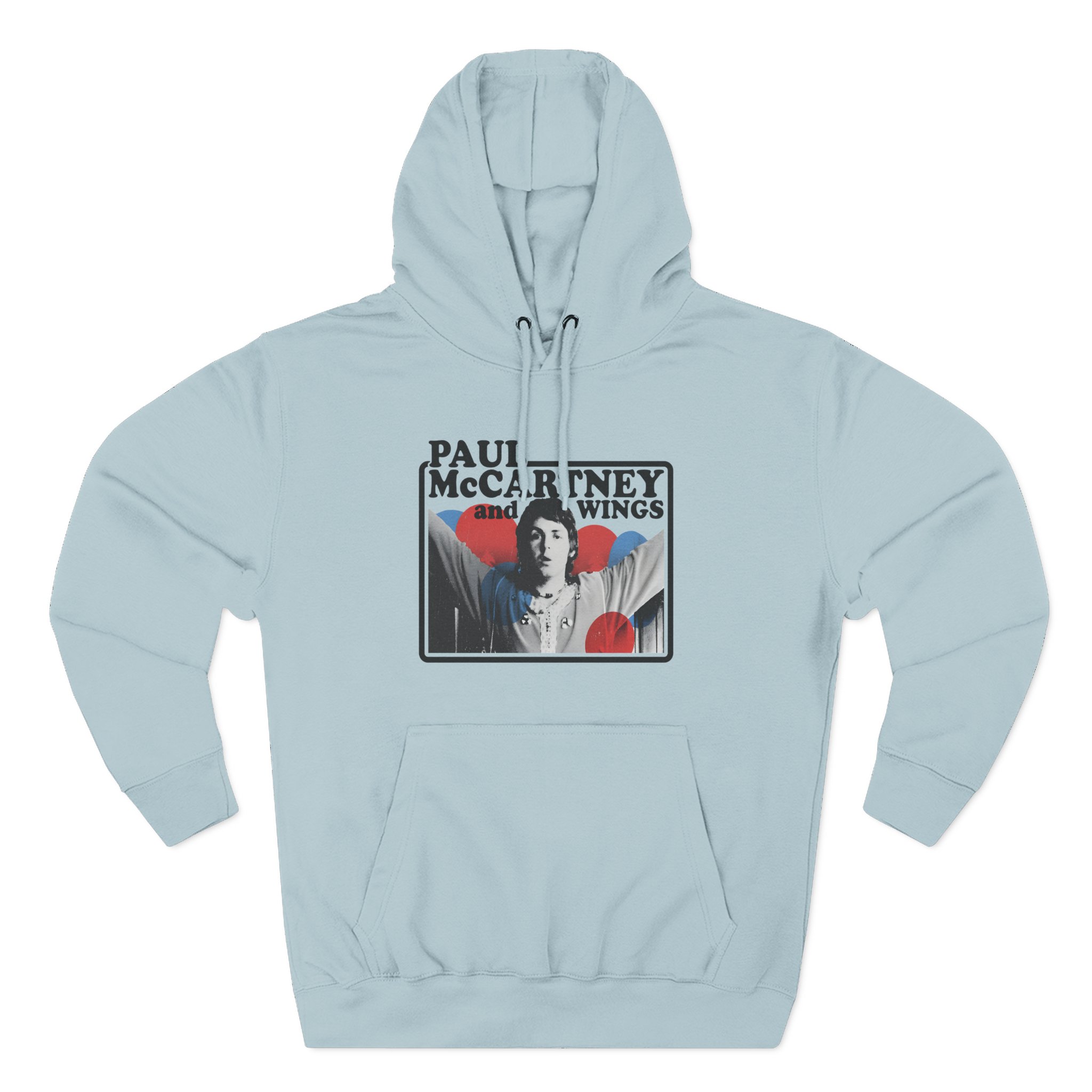 Wings Red Rose Three-Panel Fleece Hoodie