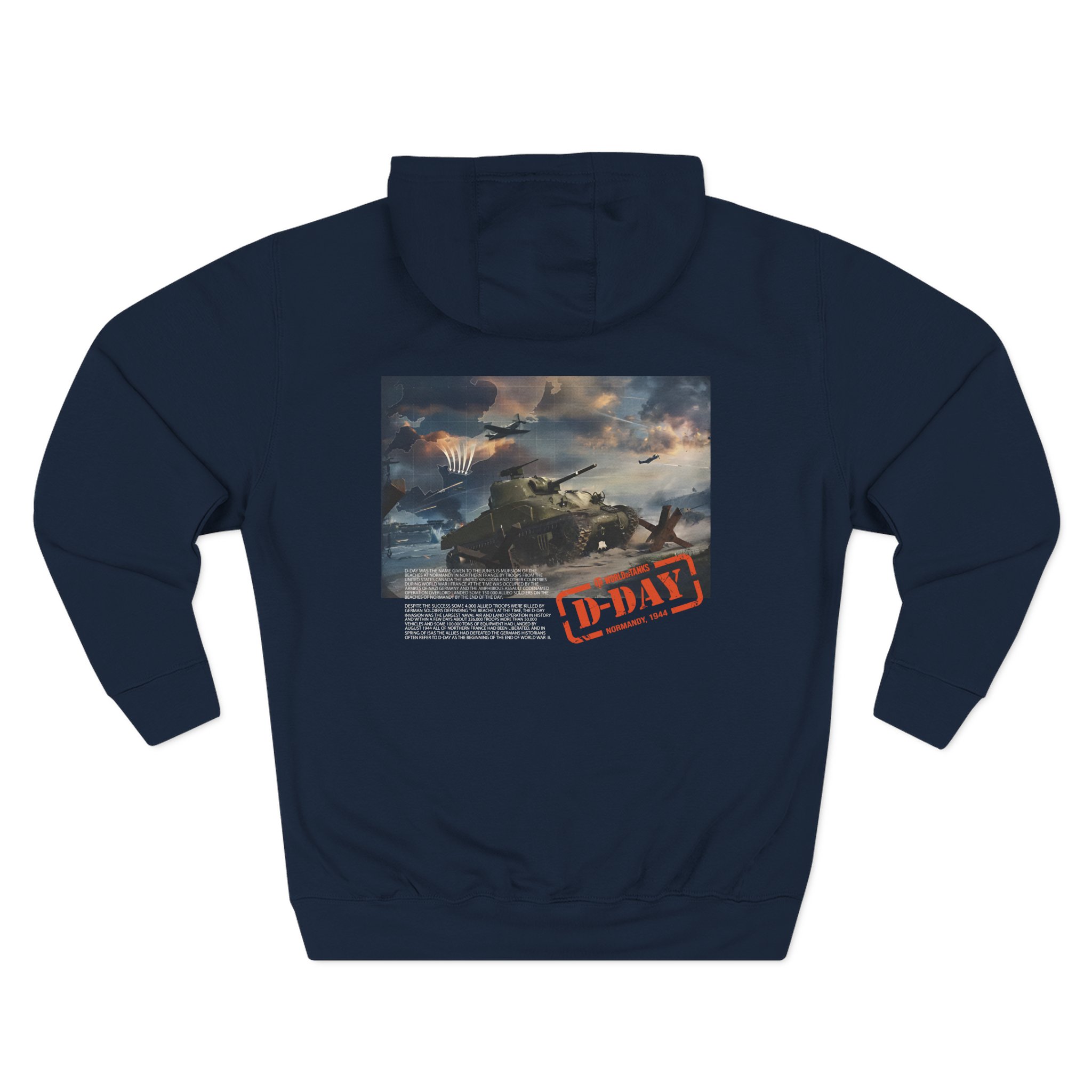 World of Tank Wot D-day Three-Panel Fleece Hoodie