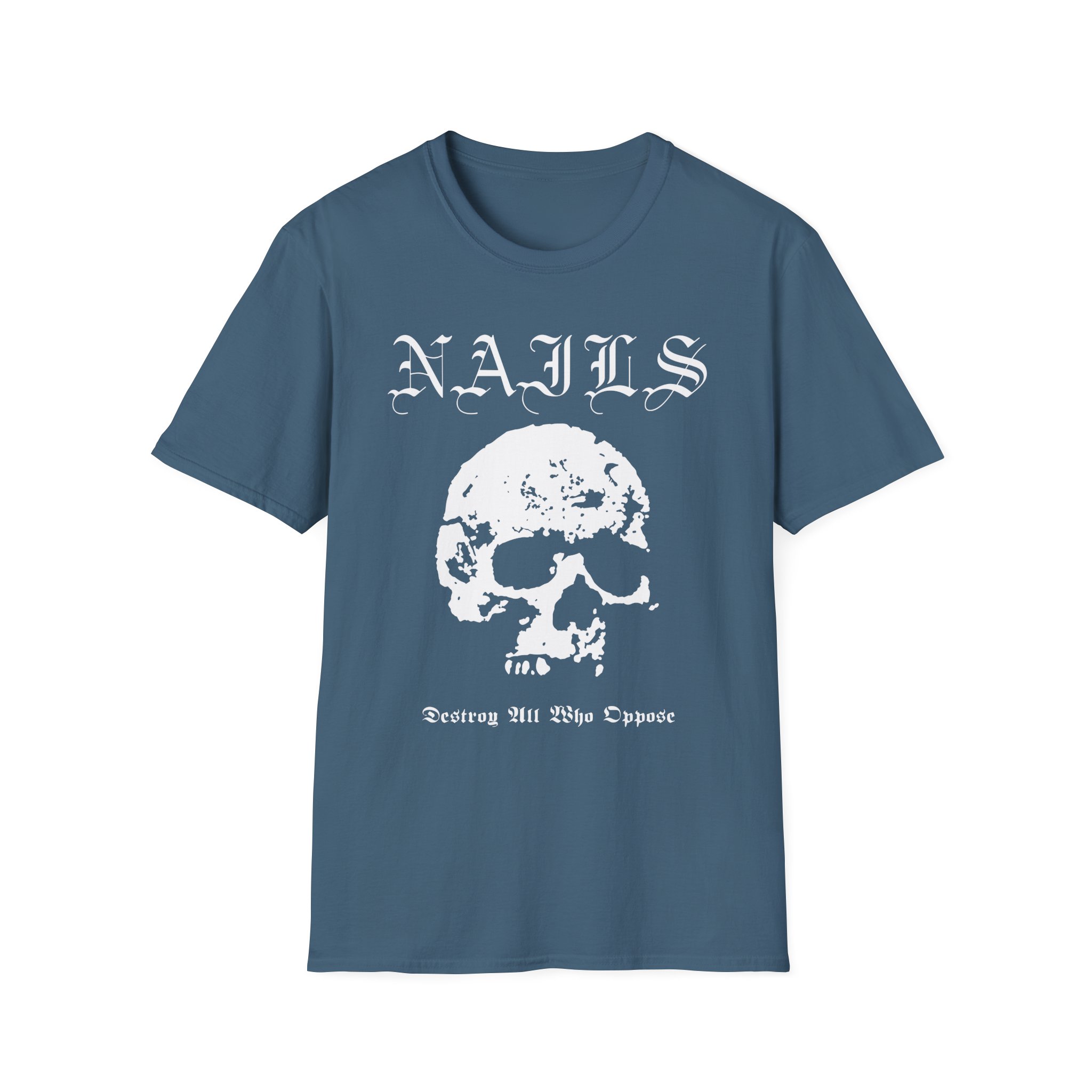 Nails Destroy Skull Unisex Softstyle T-Shirt