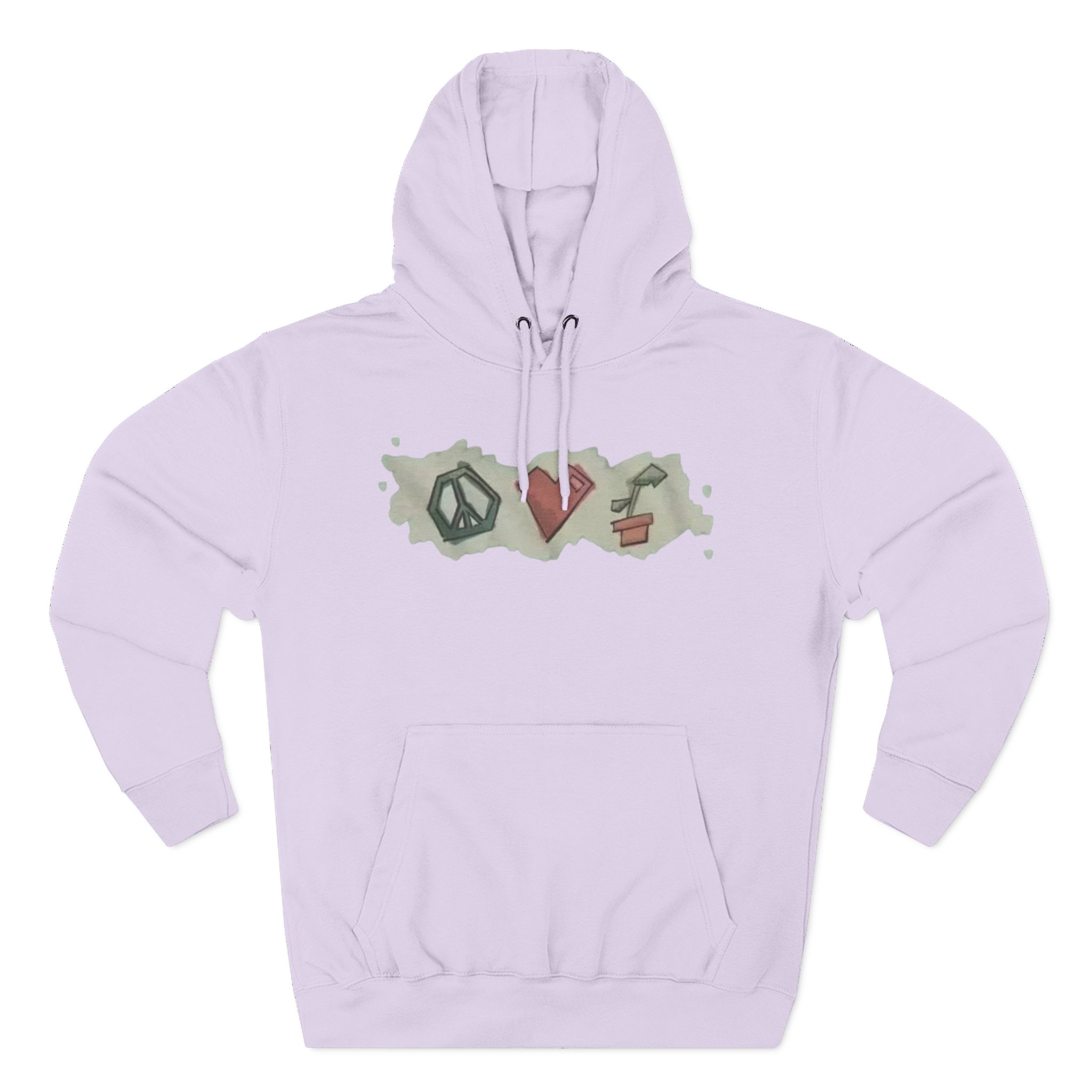 Mumbo Jumbo Peace, Love and Plants Three-Panel Fleece Hoodie