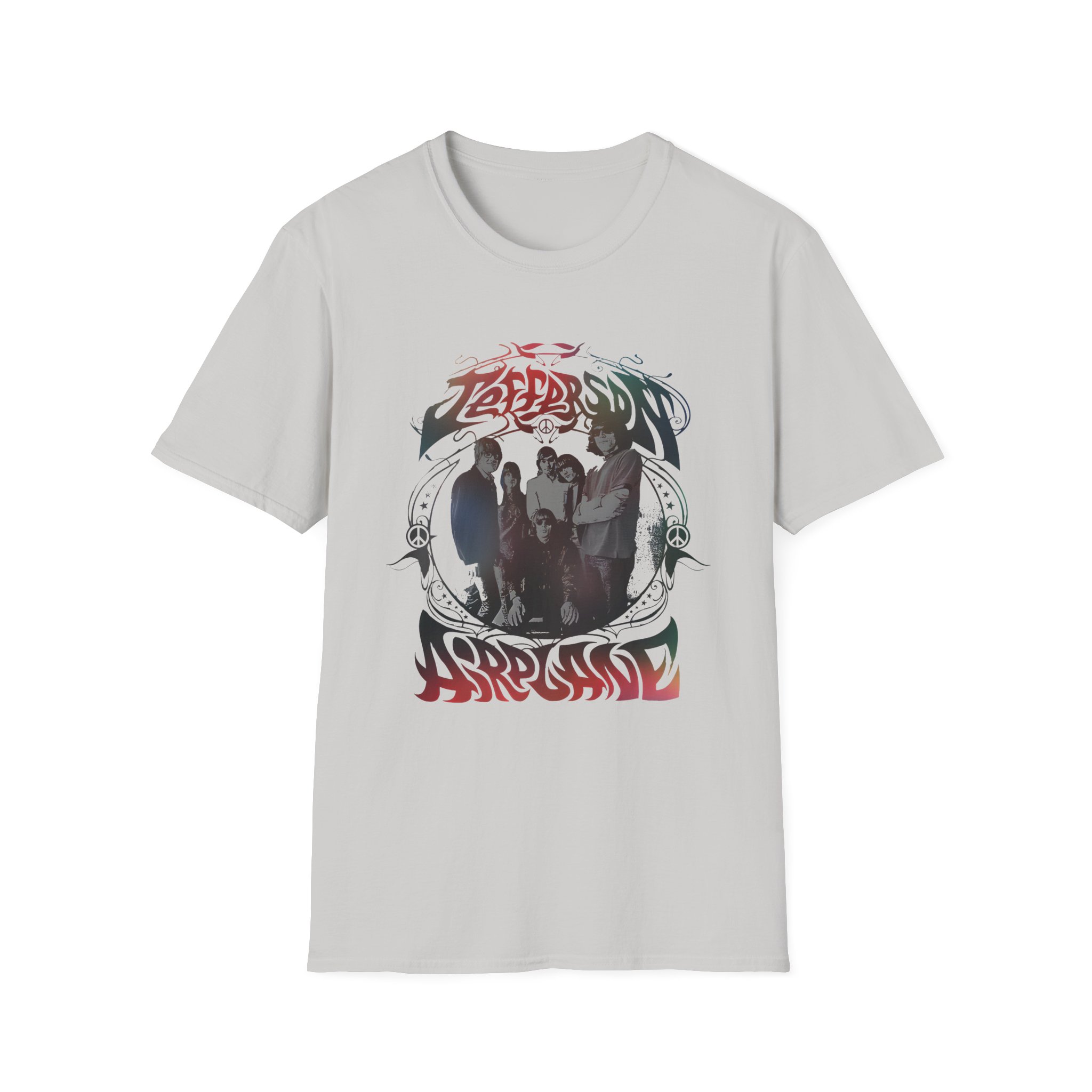 Jefferson Airplane Rainbow Band Photo Unisex Softstyle T-Shirt