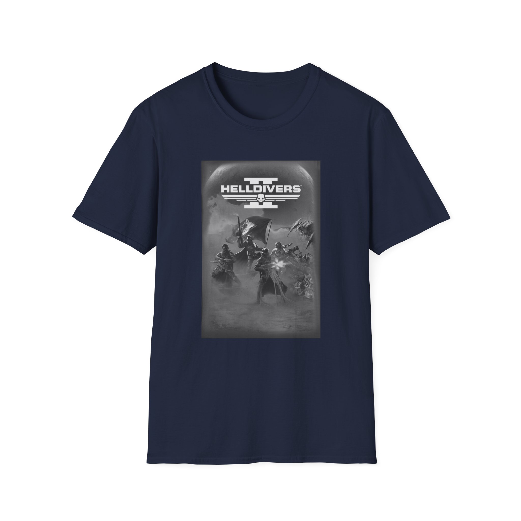 Helldivers Grayscale Game Poster Unisex Softstyle T-Shirt