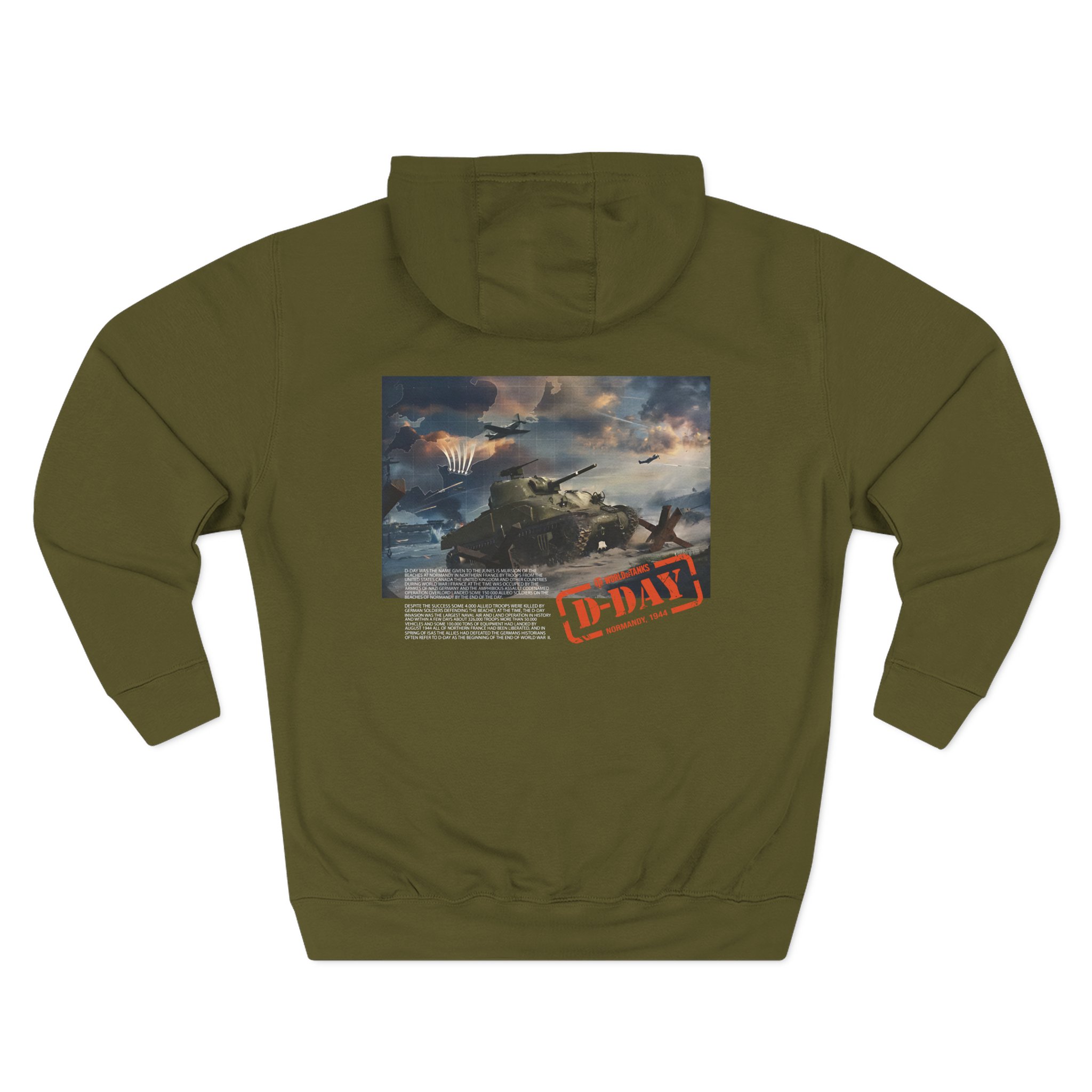World of Tank Wot D-day Three-Panel Fleece Hoodie