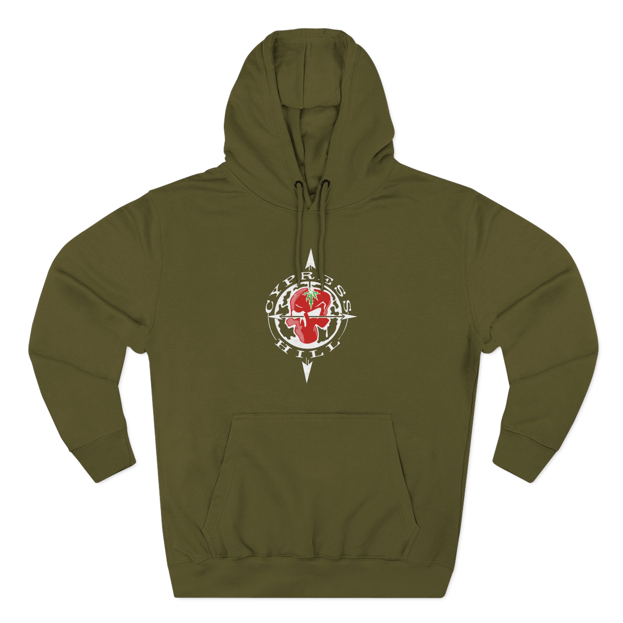 Cypress Hill OG Skull & Compass Three-Panel Fleece Hoodie