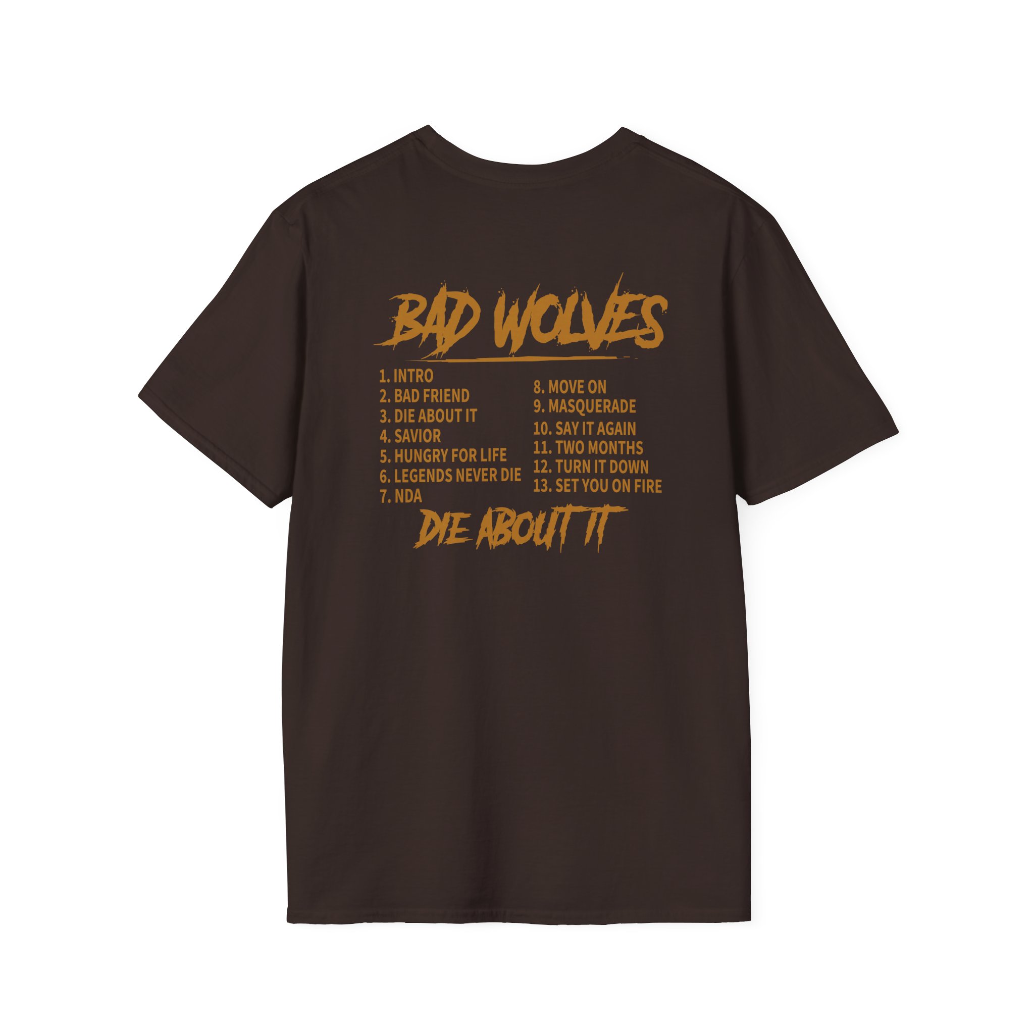 Bad Wolves Die About It Tracklist Unisex Softstyle T-Shirt
