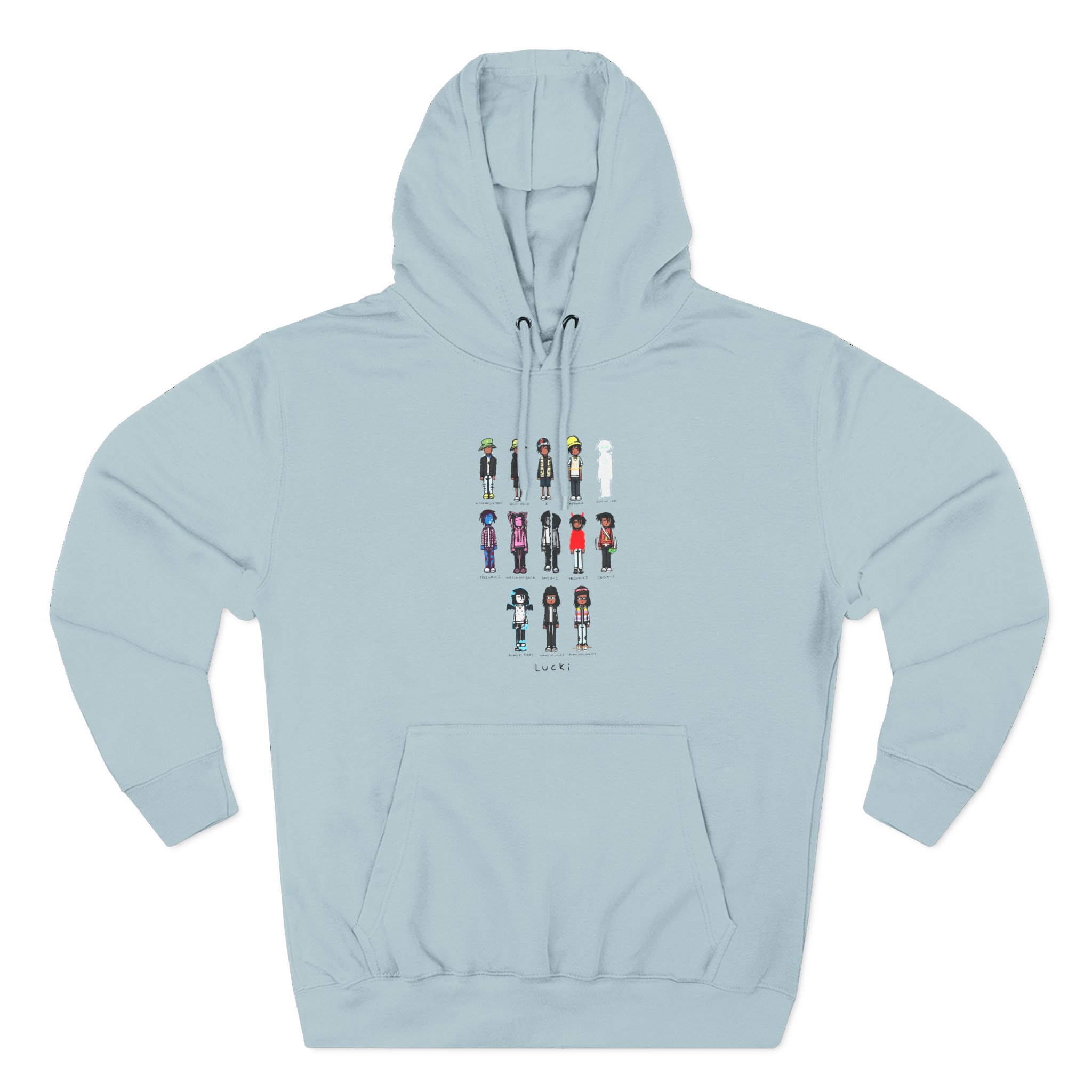 Lucki Eck$ Discography Evolution Three-Panel Fleece Hoodie