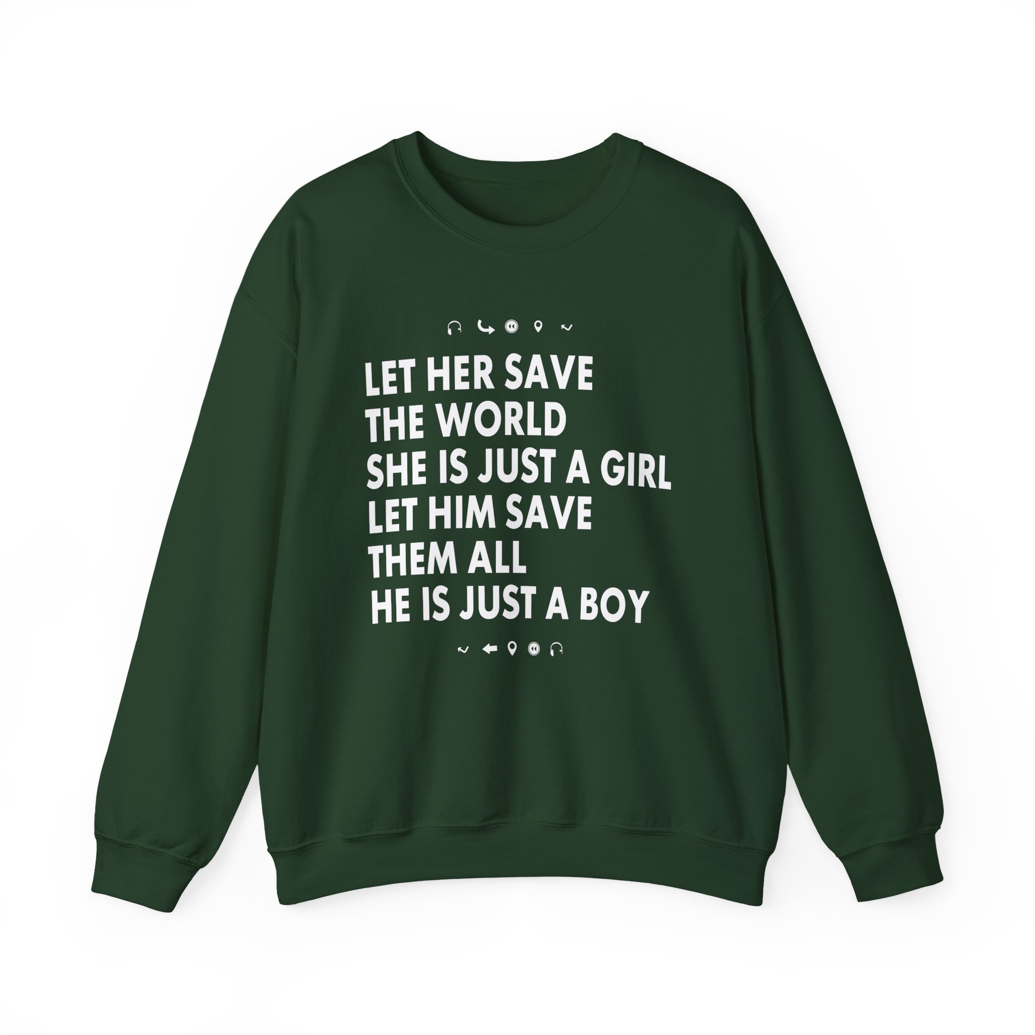 Aurora Let Her Save the World She is Just a Girl Let Him Save Them All He is Just a Boy Unisex Heavy Blendâ„¢ Crewneck Sweatshirt