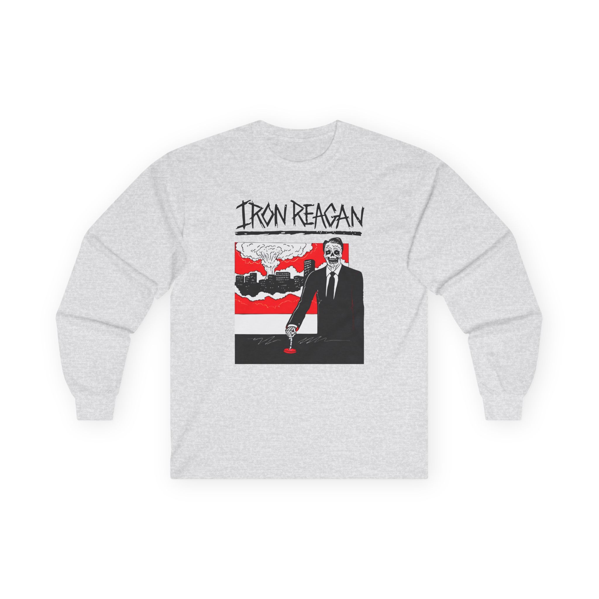Iron Reagan Finger On The Button Unisex Ultra Cotton Long Sleeve Tee