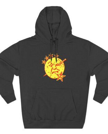 Foxing Moon Face Three-Panel Fleece Hoodie