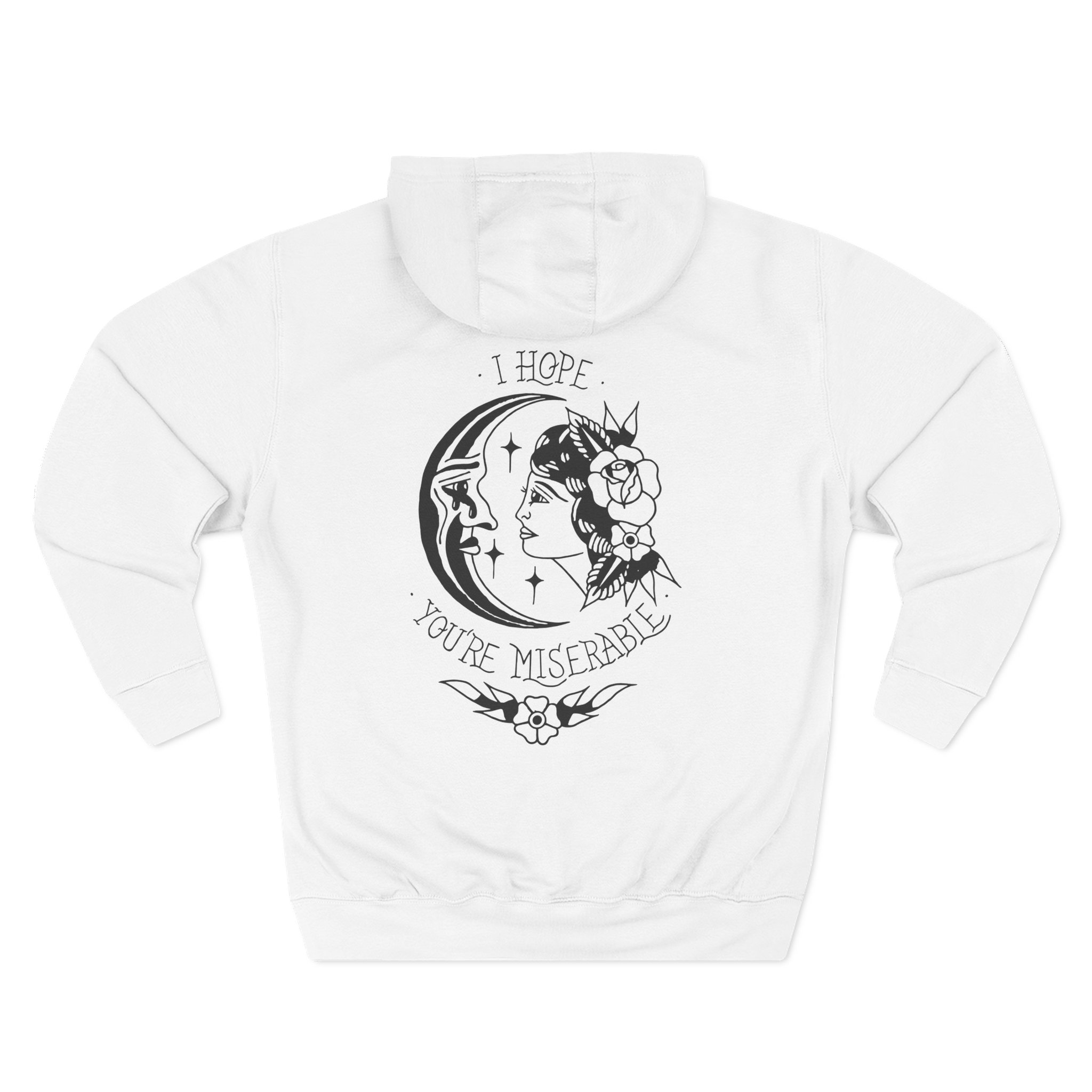 Moose Blood Traditional Tattoo Desig Three-Panel Fleece Hoodie