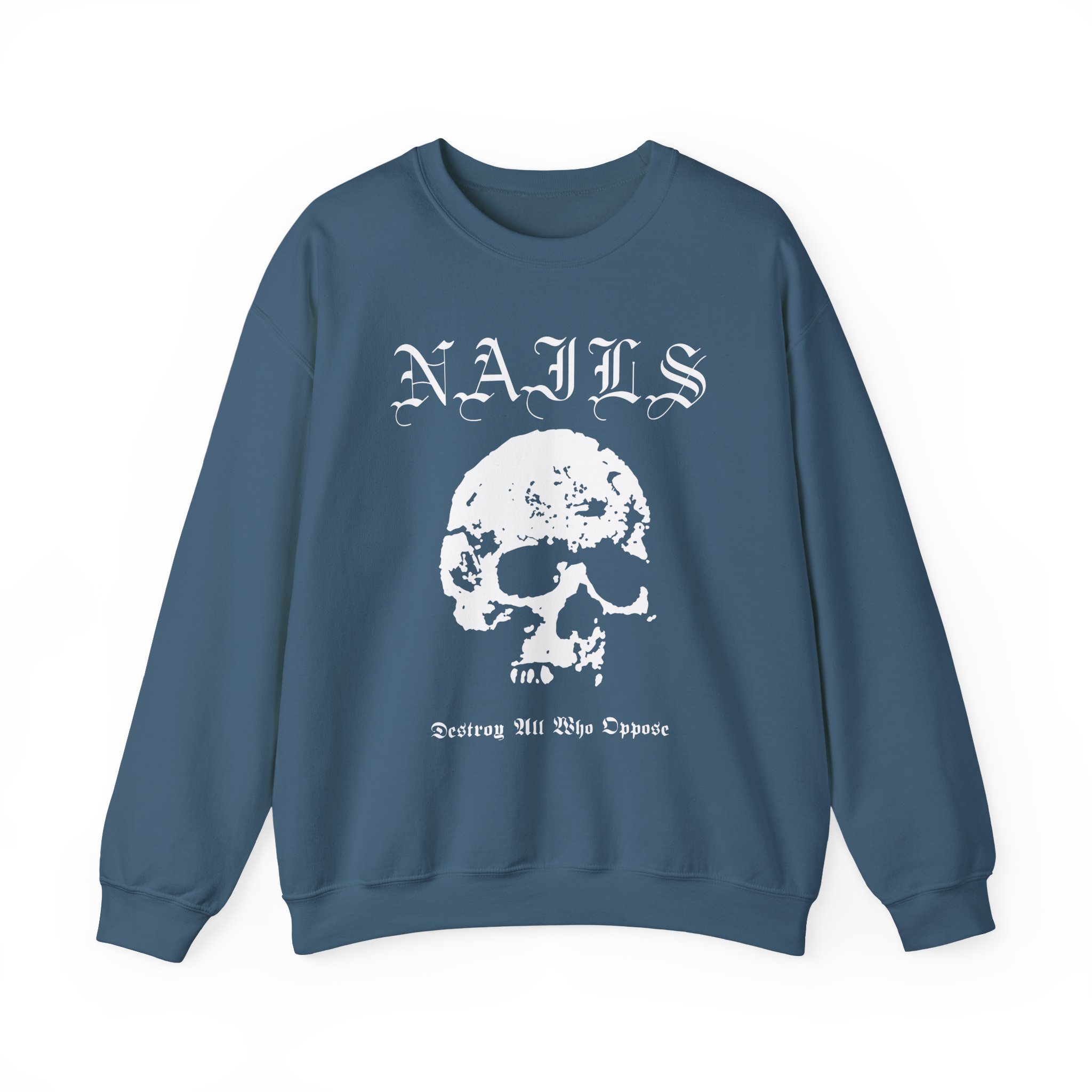 Nails Destroy Skull Unisex Heavy Blendâ„¢ Crewneck Sweatshirt