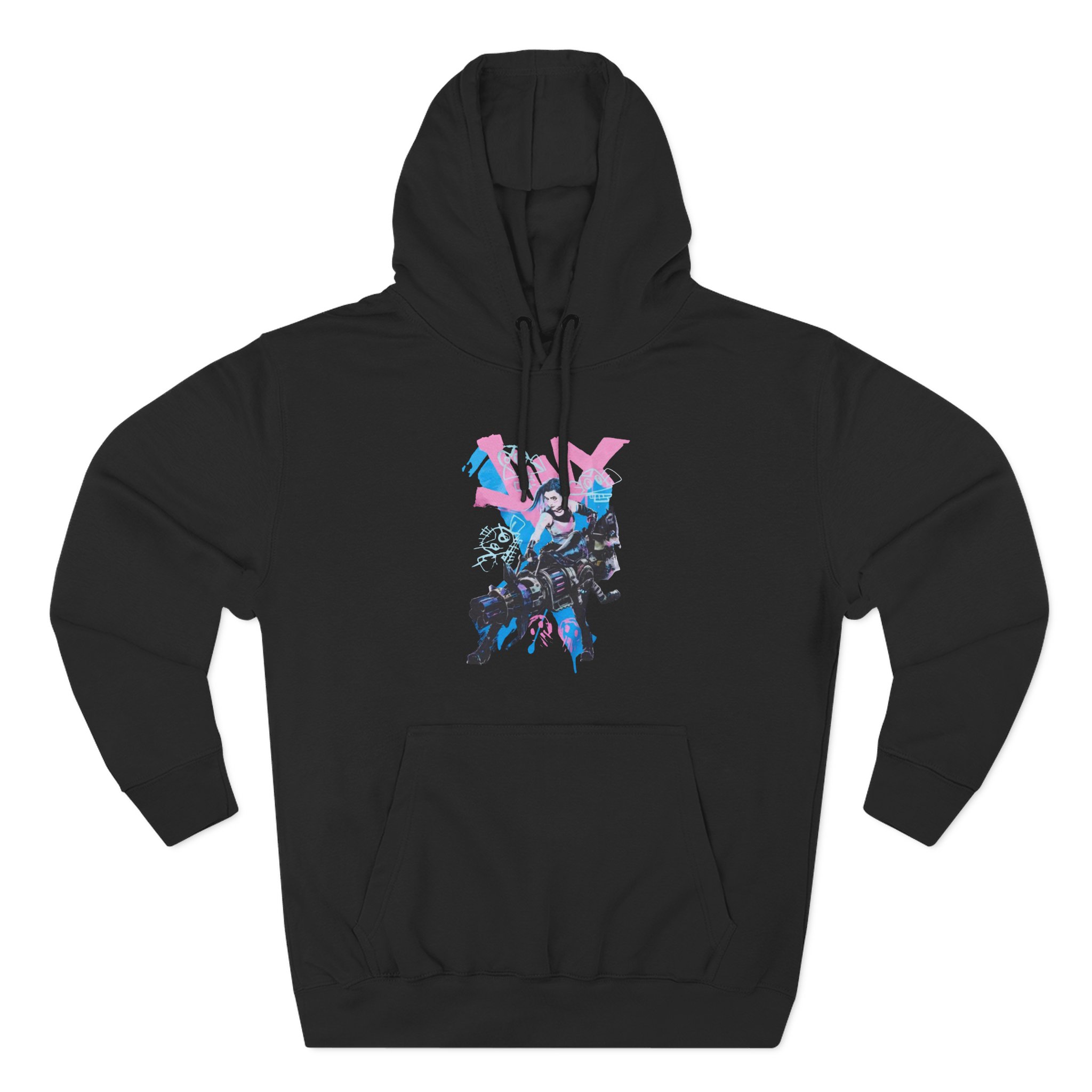 Jinx Arcane Graffiti Jumbo Three-Panel Fleece Hoodie