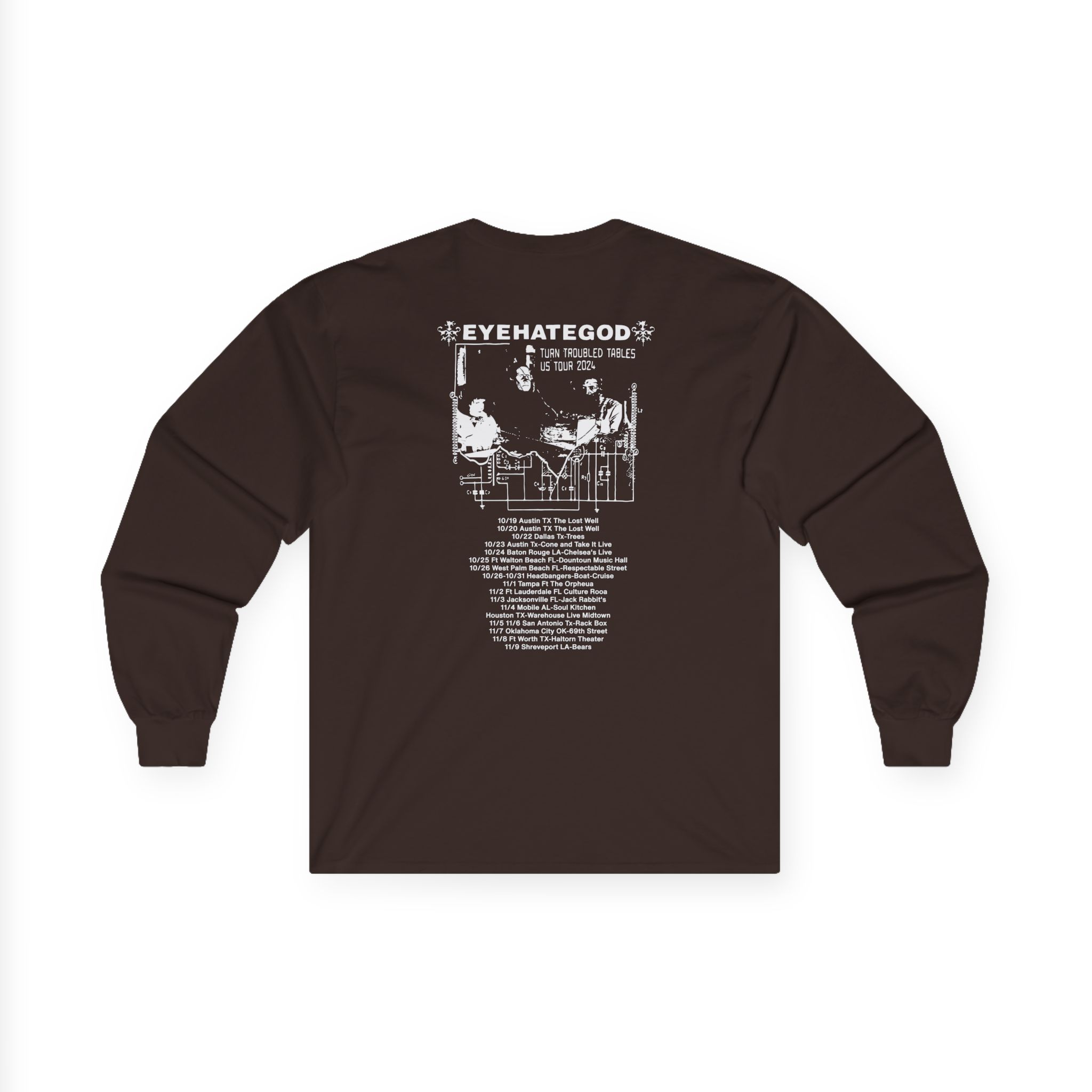 Eyehategod Turn Troubled Tables Us Tour Unisex Ultra Cotton Long Sleeve Tee