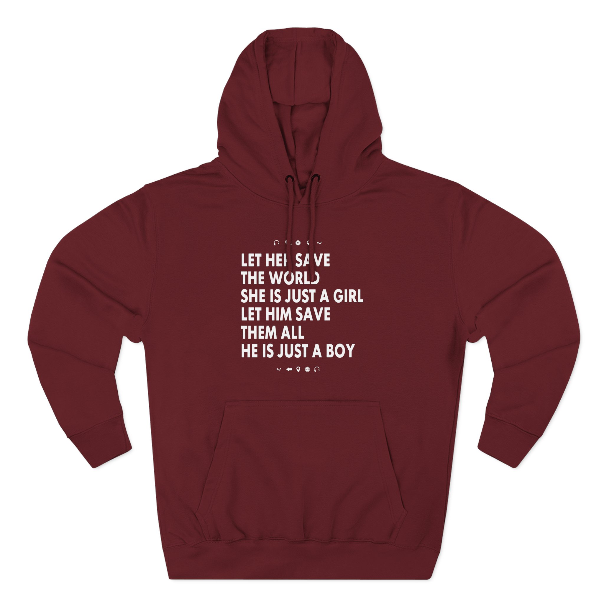 Aurora Let Her Save the World She is Just a Girl Let Him Save Them All He is Just a Boy Three-Panel Fleece Hoodie