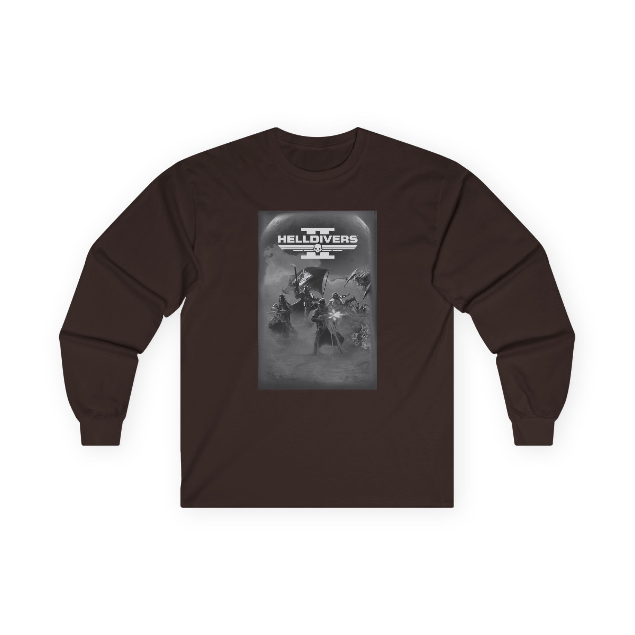Helldivers Grayscale Game Poster Unisex Ultra Cotton Long Sleeve Tee