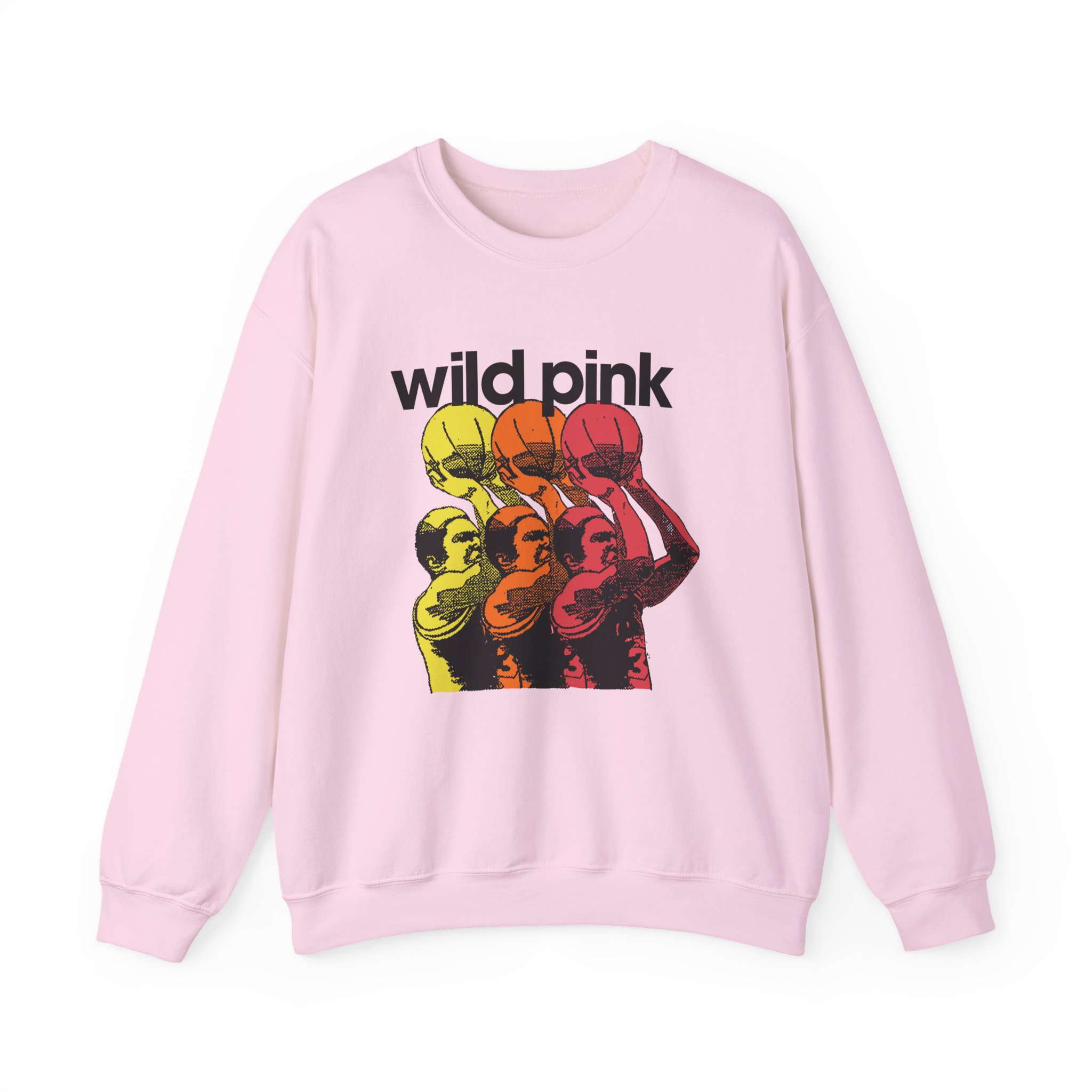 Wild Pink Basketball Unisex Heavy Blendâ„¢ Crewneck Sweatshirt