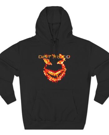 Disturbed Disturbed Face Flame Three-Panel Fleece Hoodie