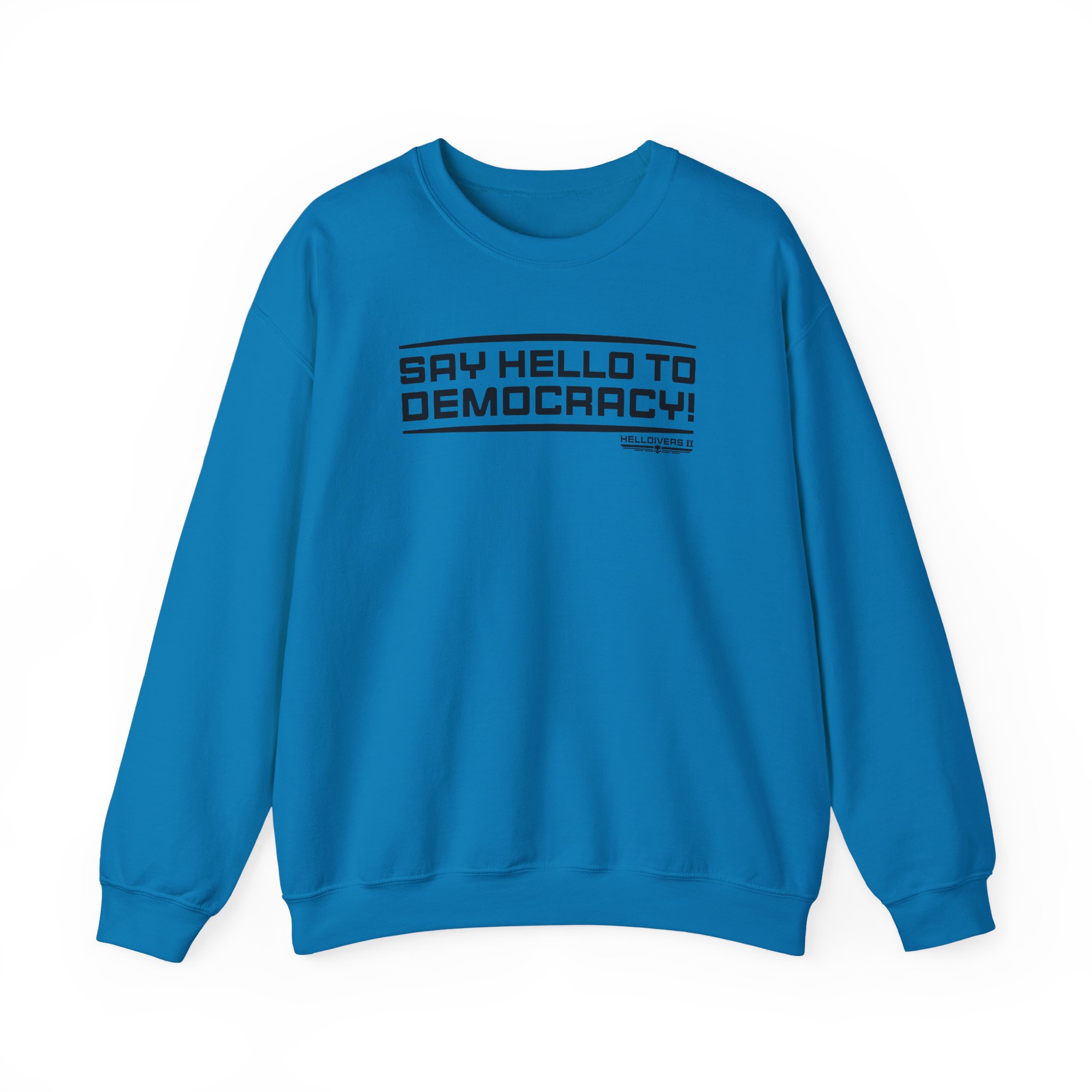 Helldivers Hello to Democracy Unisex Heavy Blendâ„¢ Crewneck Sweatshirt