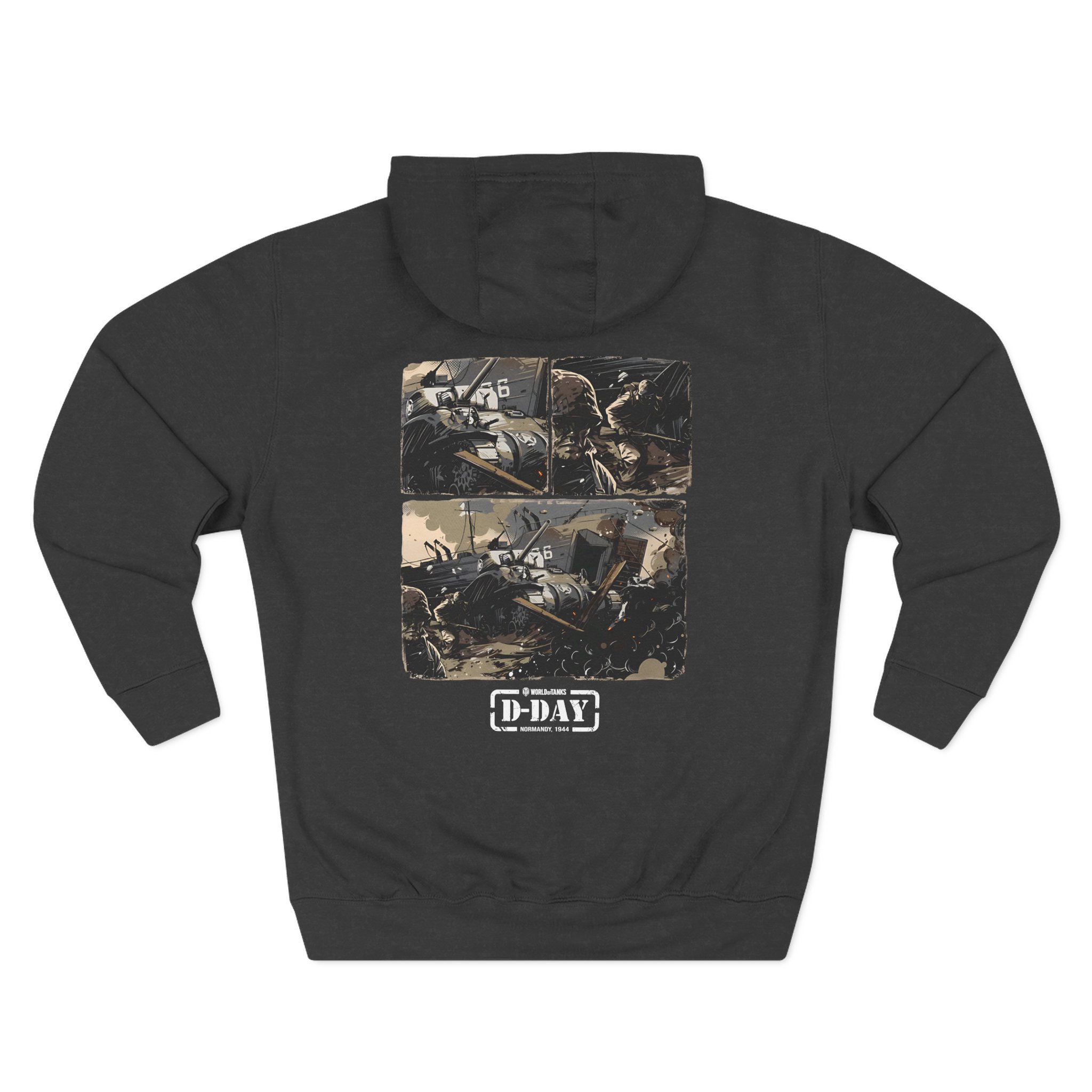 World of Tank Wot D-day Fury Storm Three-Panel Fleece Hoodie