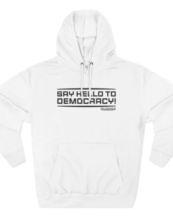 Helldivers Hello to Democracy Three-Panel Fleece Hoodie