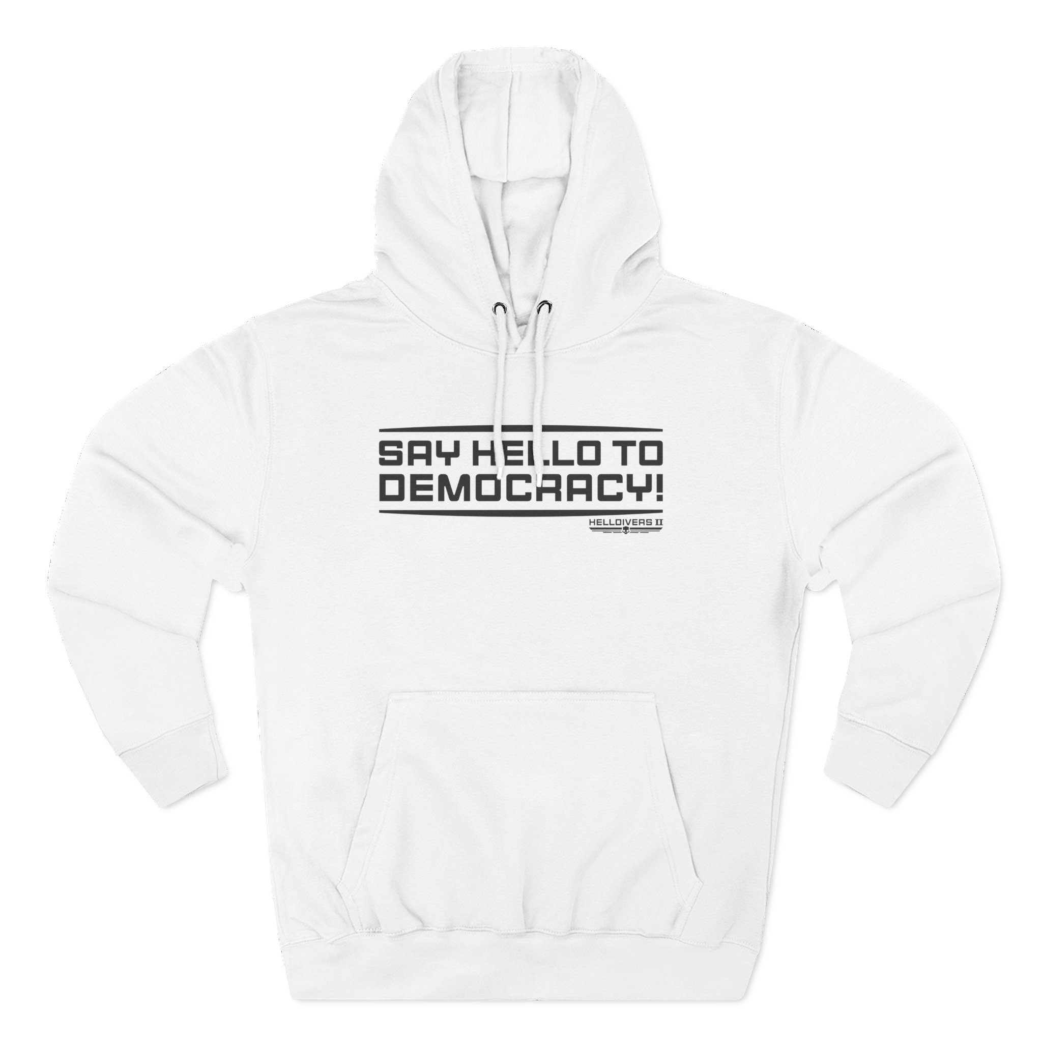 Helldivers Hello to Democracy Three-Panel Fleece Hoodie